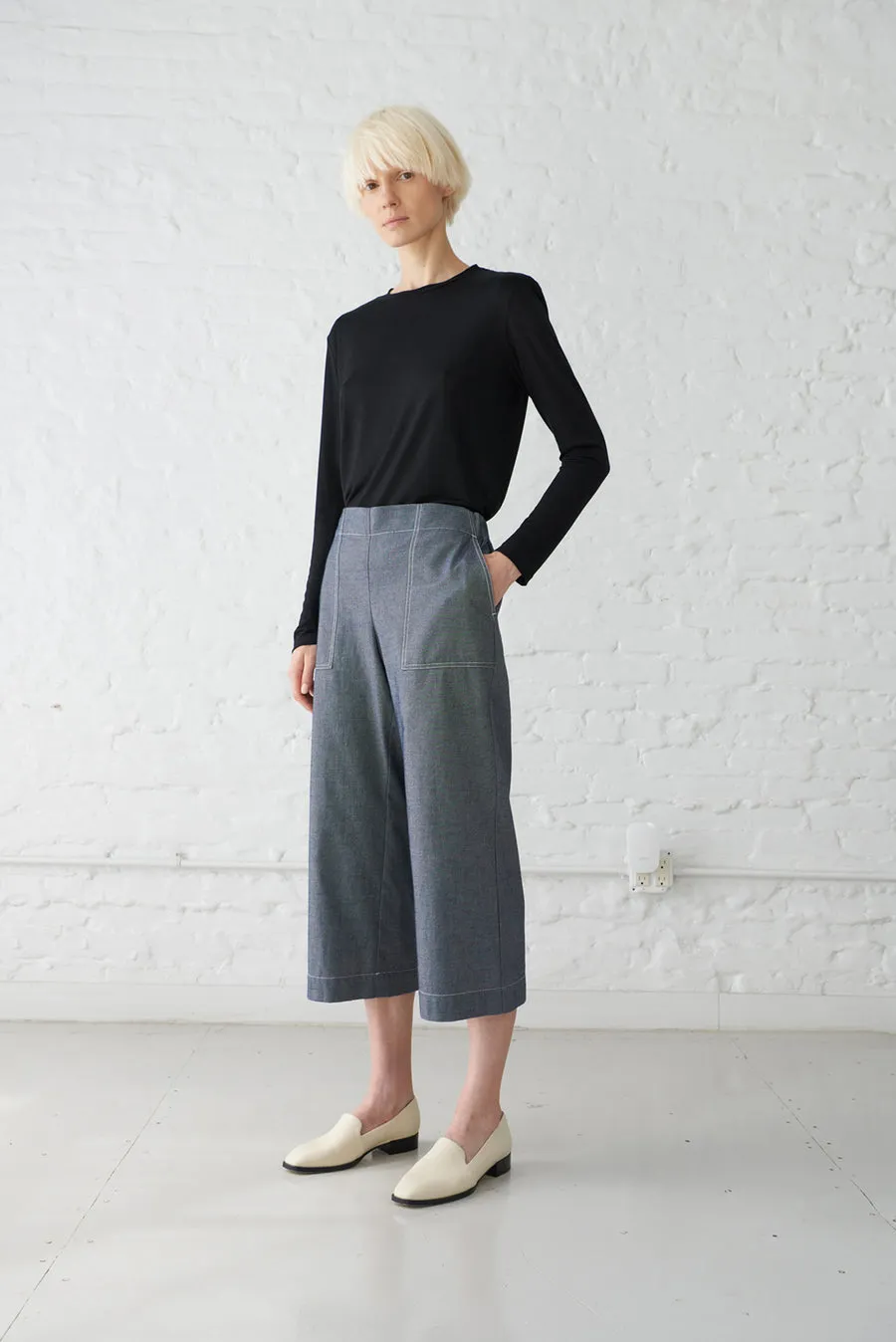 Minimalist Dara Japanese Denim Culottes