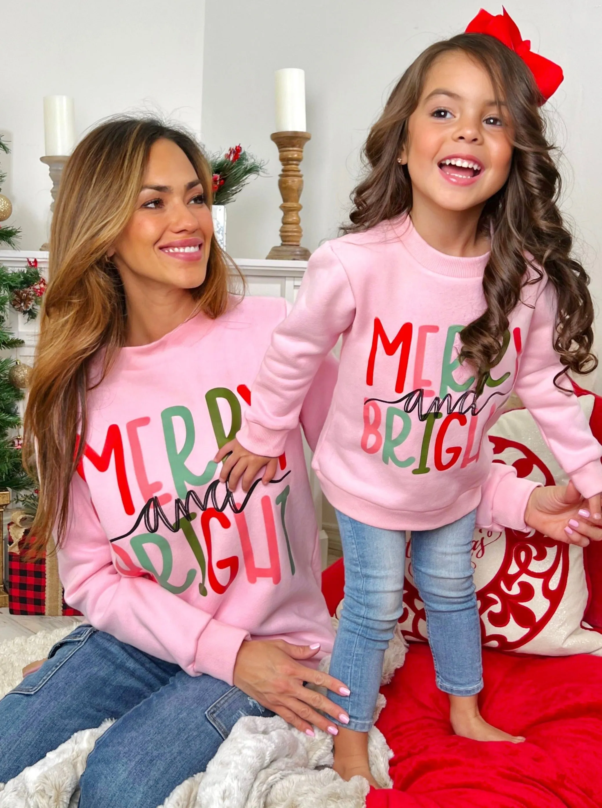 Mommy And Me Merry And Bright Pullover Sweater