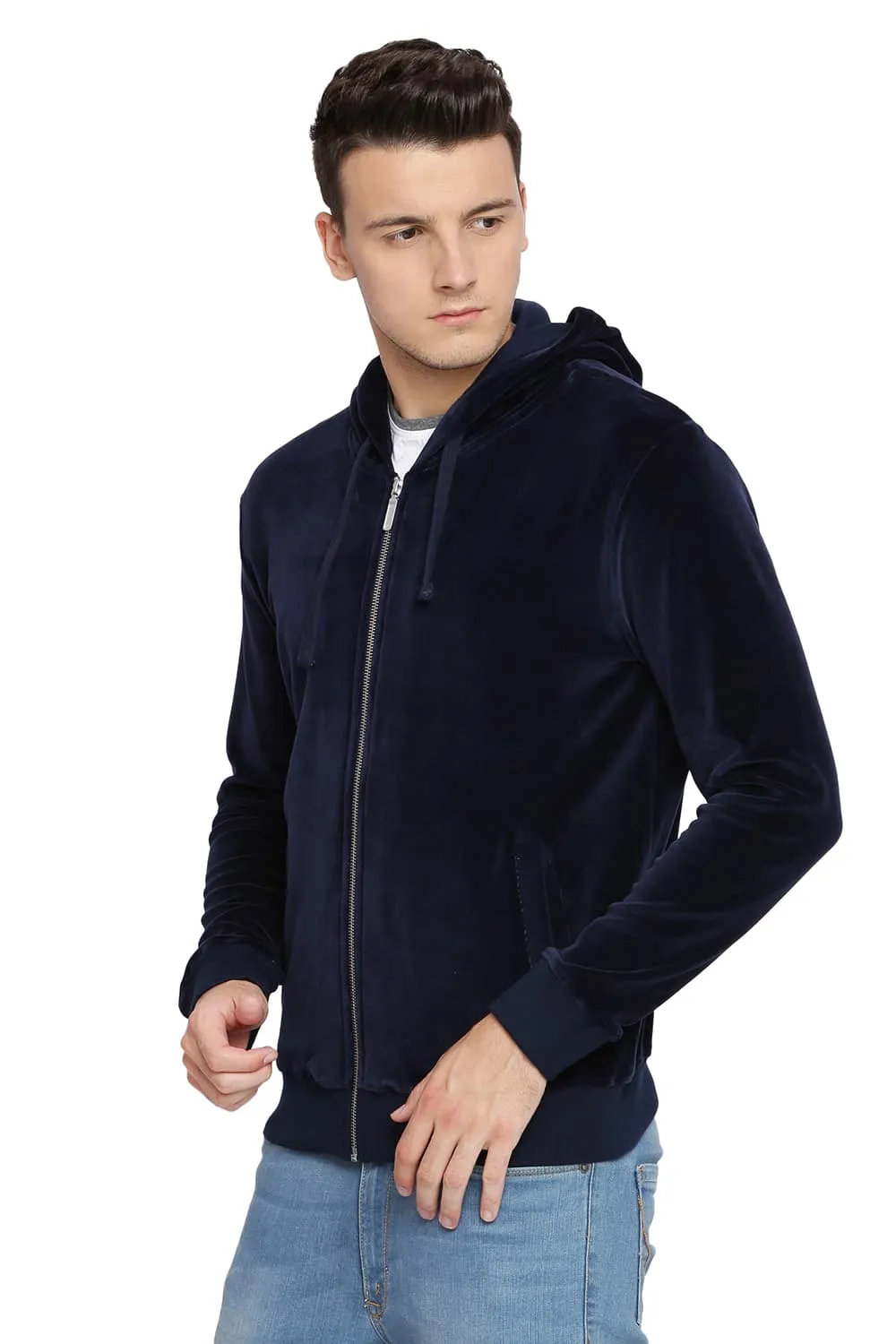 Muscle Fitange Hood Knit Jacket