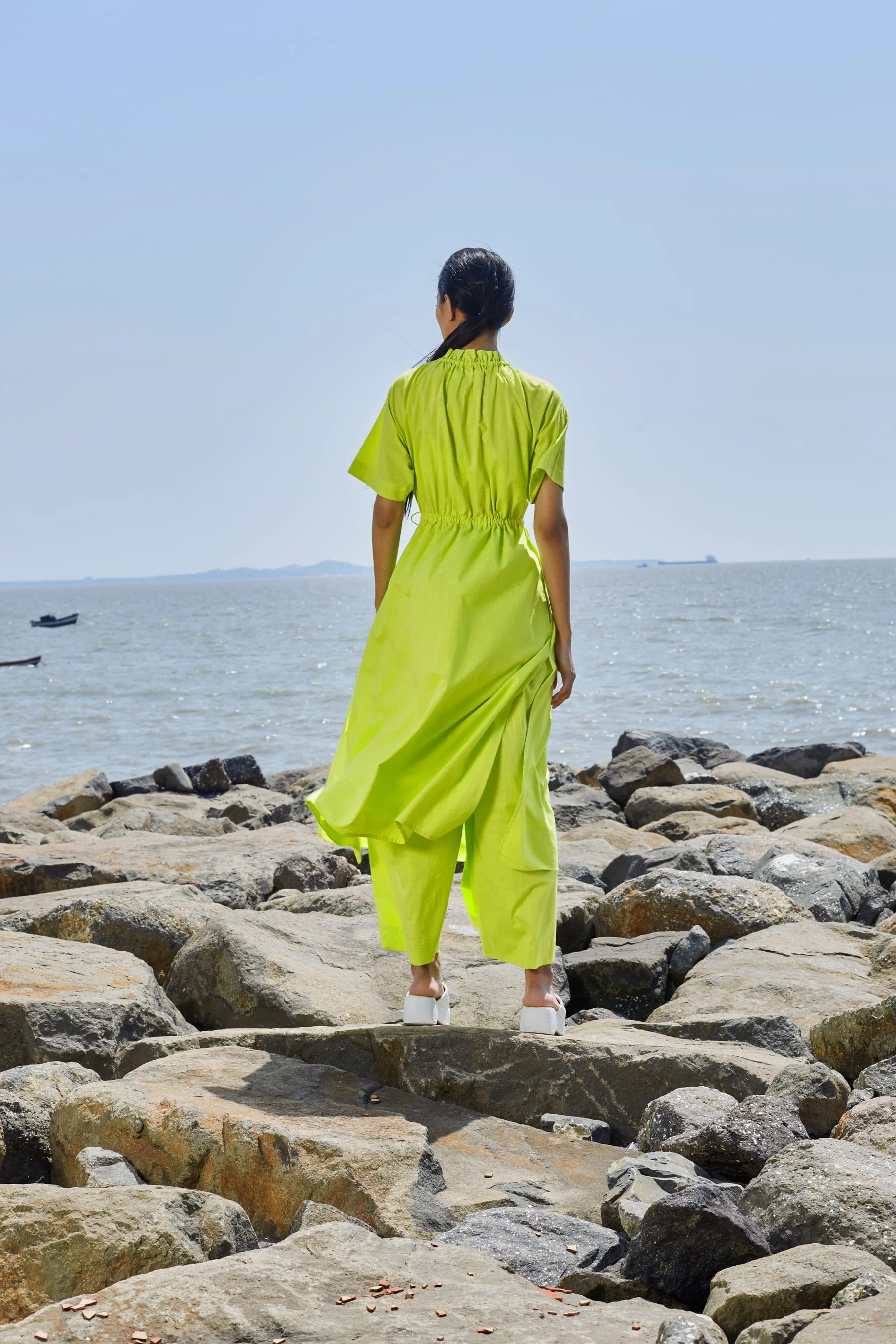 Neon Green Tora Tunic Set