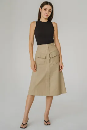 On The Road Cargo Skirt With Belt (Khaki)