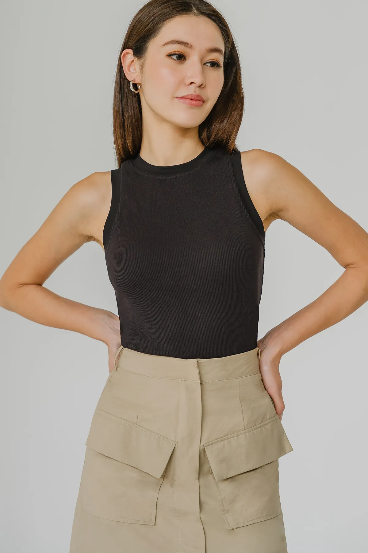 On The Road Cargo Skirt With Belt (Khaki)