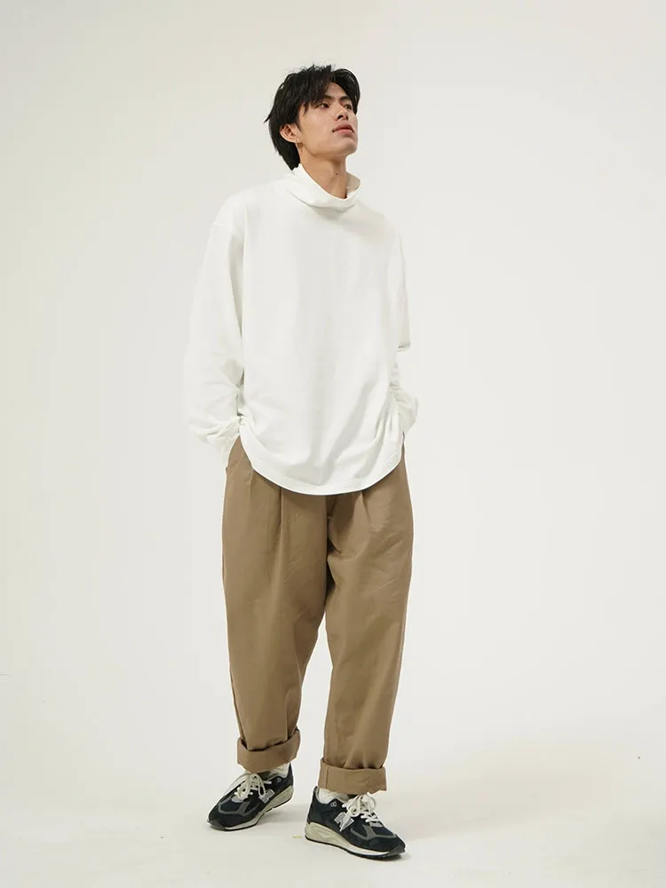 Oversized Crew Funnel-Neck Sweatshirt with Drop Shoulder