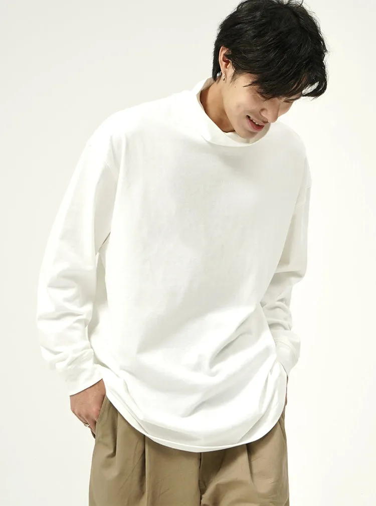 Oversized Crew Funnel-Neck Sweatshirt with Drop Shoulder