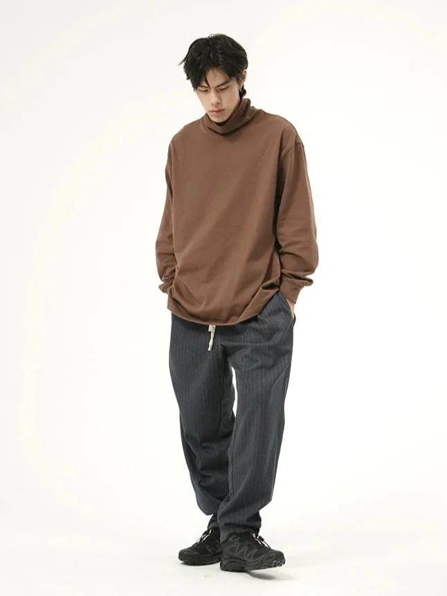 Oversized Crew Funnel-Neck Sweatshirt with Drop Shoulder