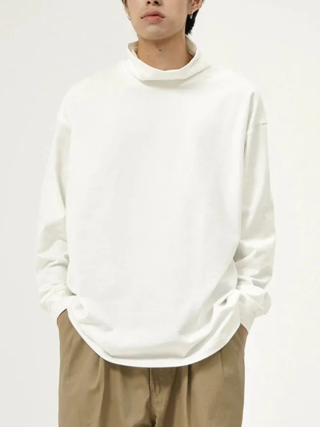 Oversized Crew Funnel-Neck Sweatshirt with Drop Shoulder