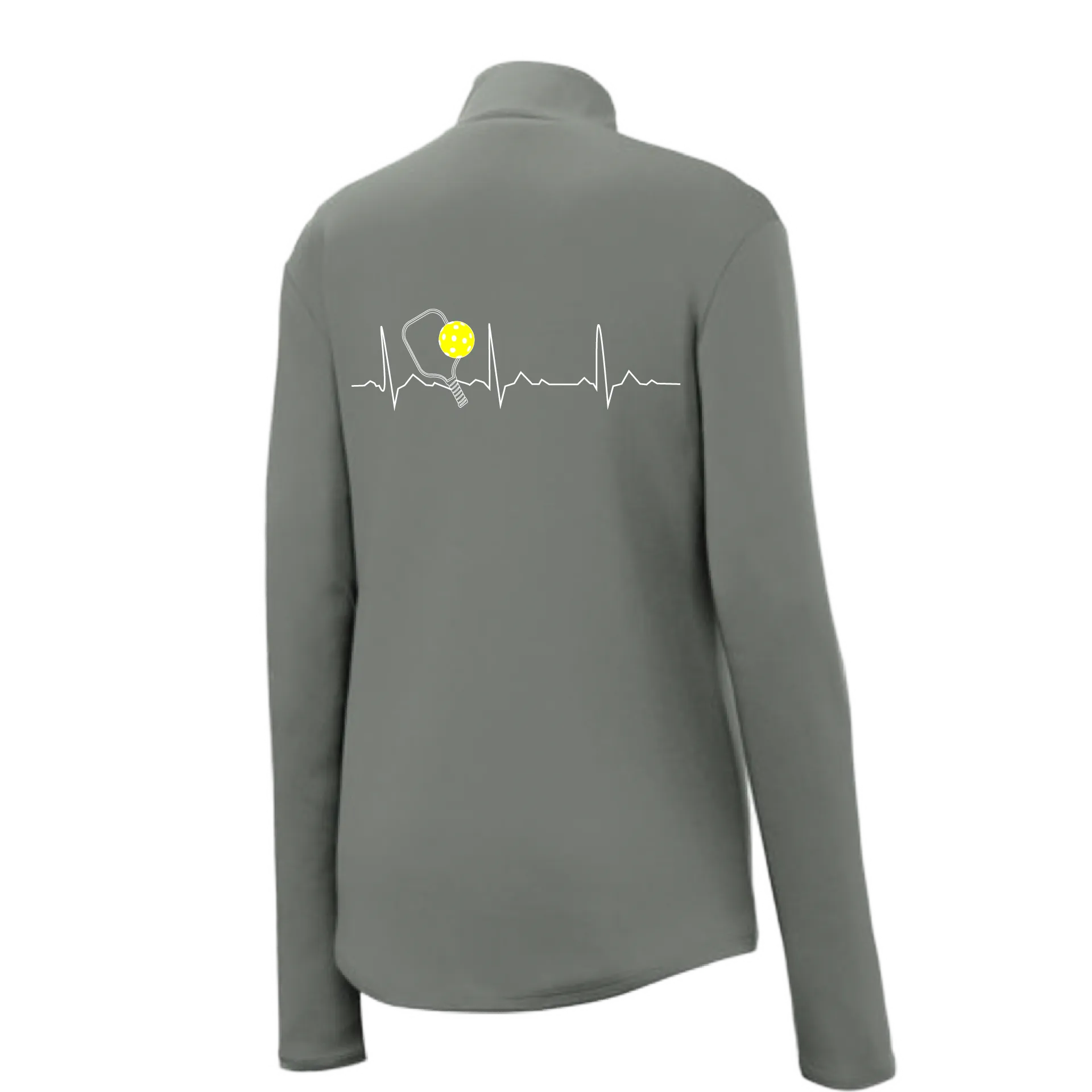 Pickleball Heartbeat EKG (Customizable) | Women's 1/4 Zip Pullover Athletic Shirt | 100% Polyester