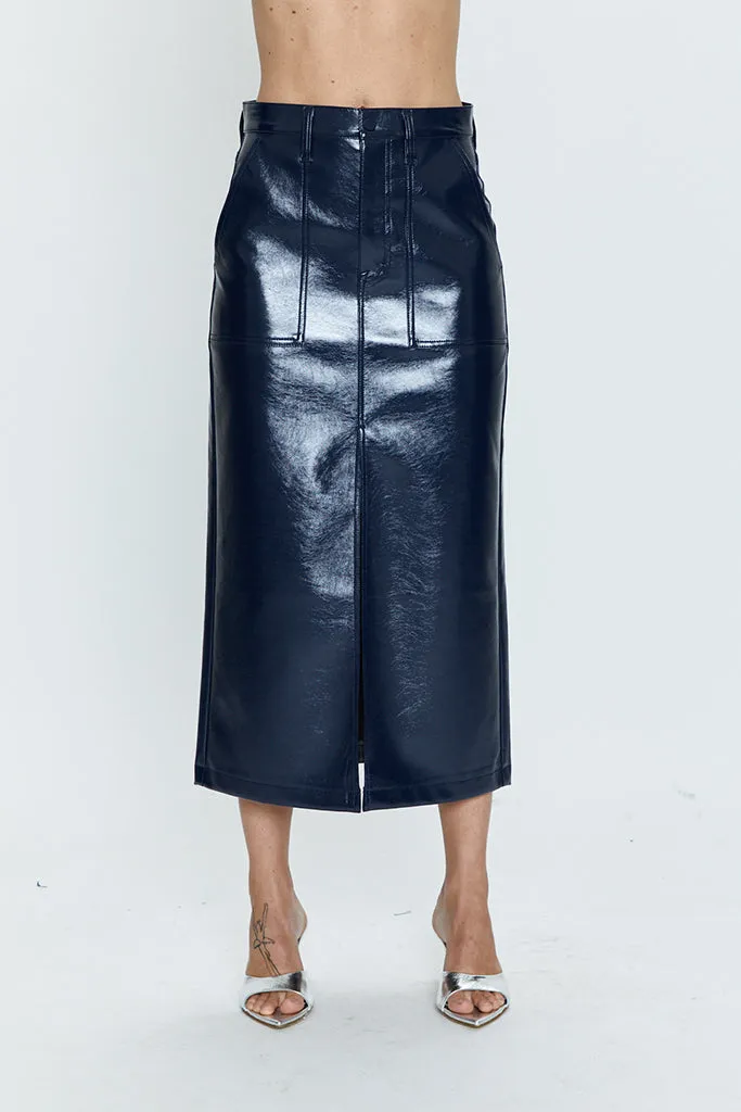 Pistola - Alice Utility Midi Skirt - Navy Vinyl