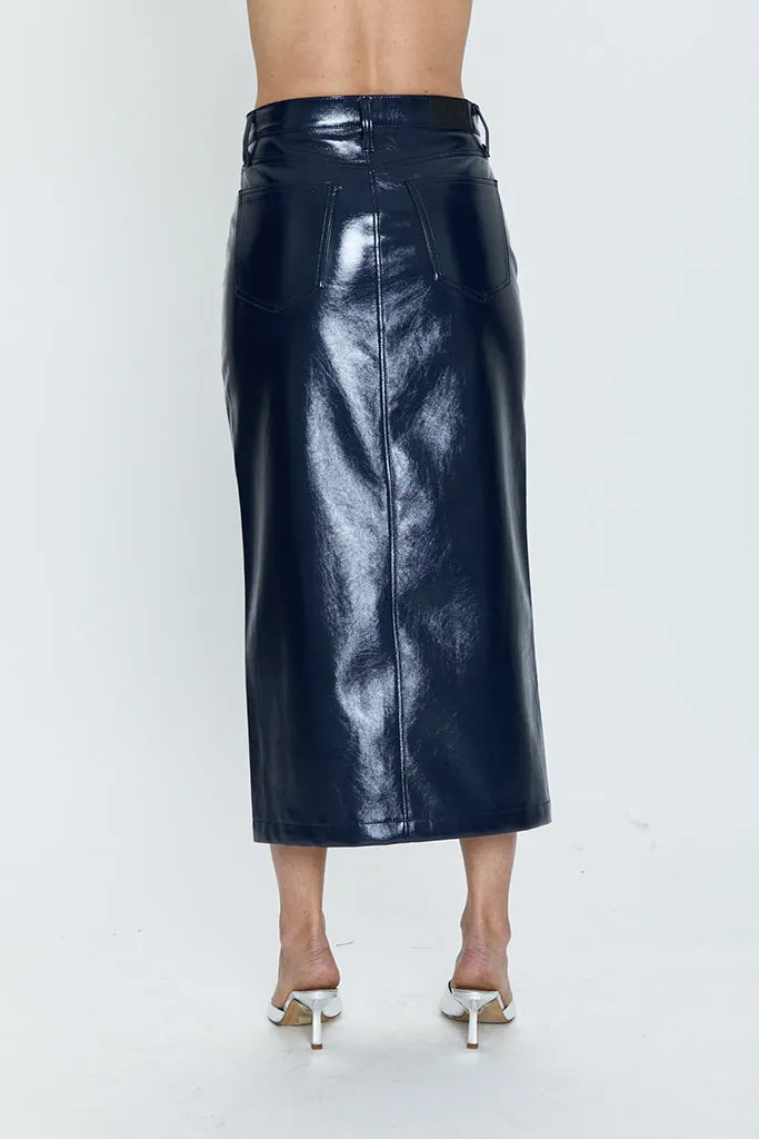 Pistola - Alice Utility Midi Skirt - Navy Vinyl