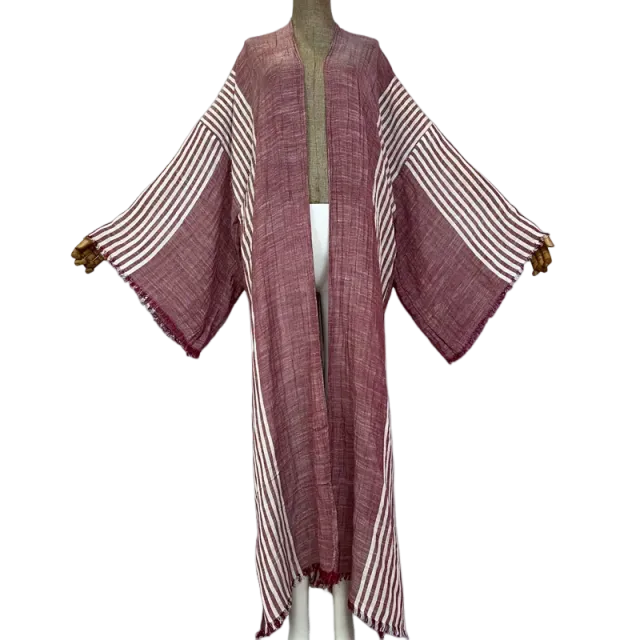 Pre Order: Cozy Striped Kimono Cardigan - WINI