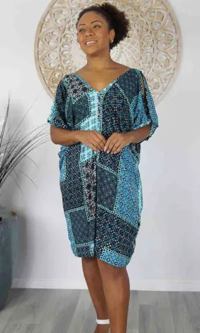 Rayon Dress Drifter Patch Batik Navy