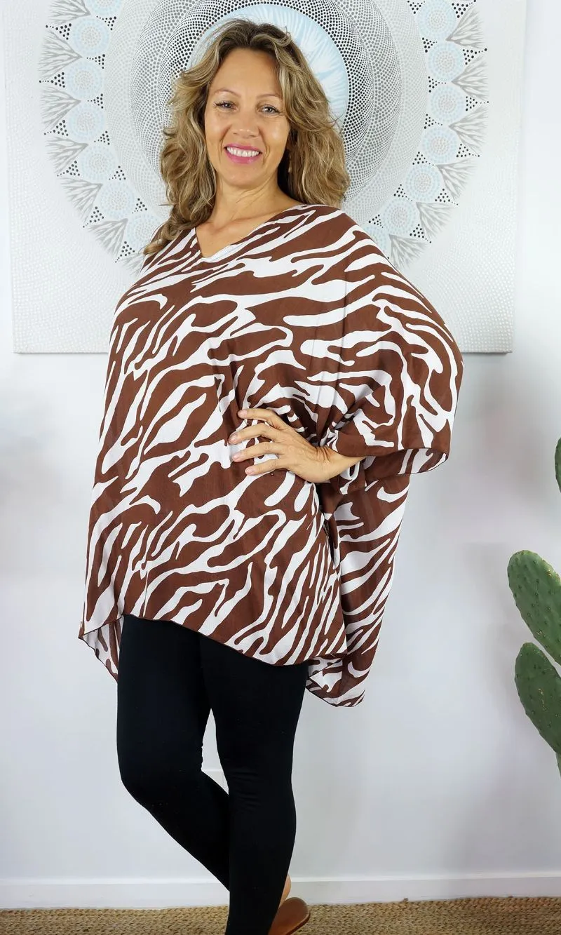 Rayon Tunic Short Large Zebra