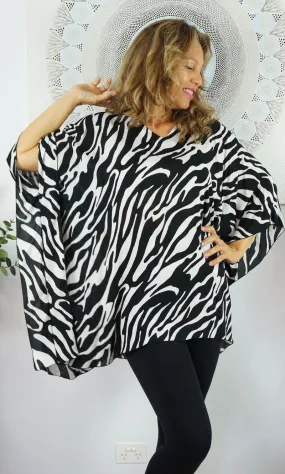 Rayon Tunic Short Large Zebra