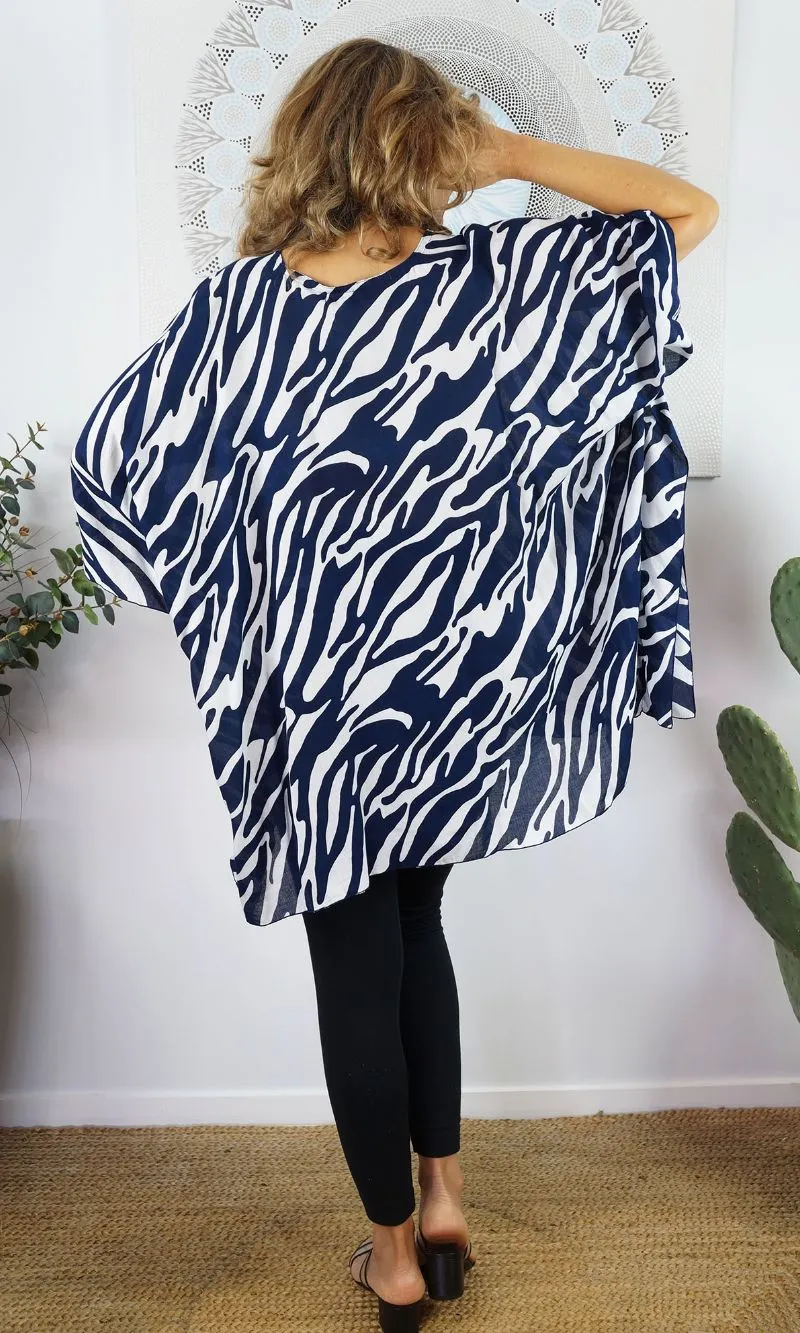 Rayon Tunic Short Large Zebra