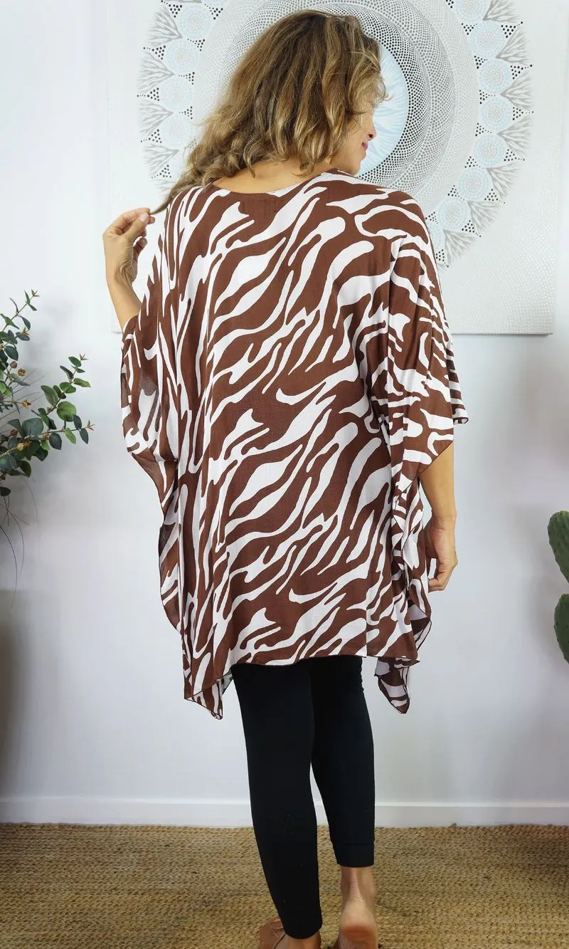 Rayon Tunic Short Large Zebra