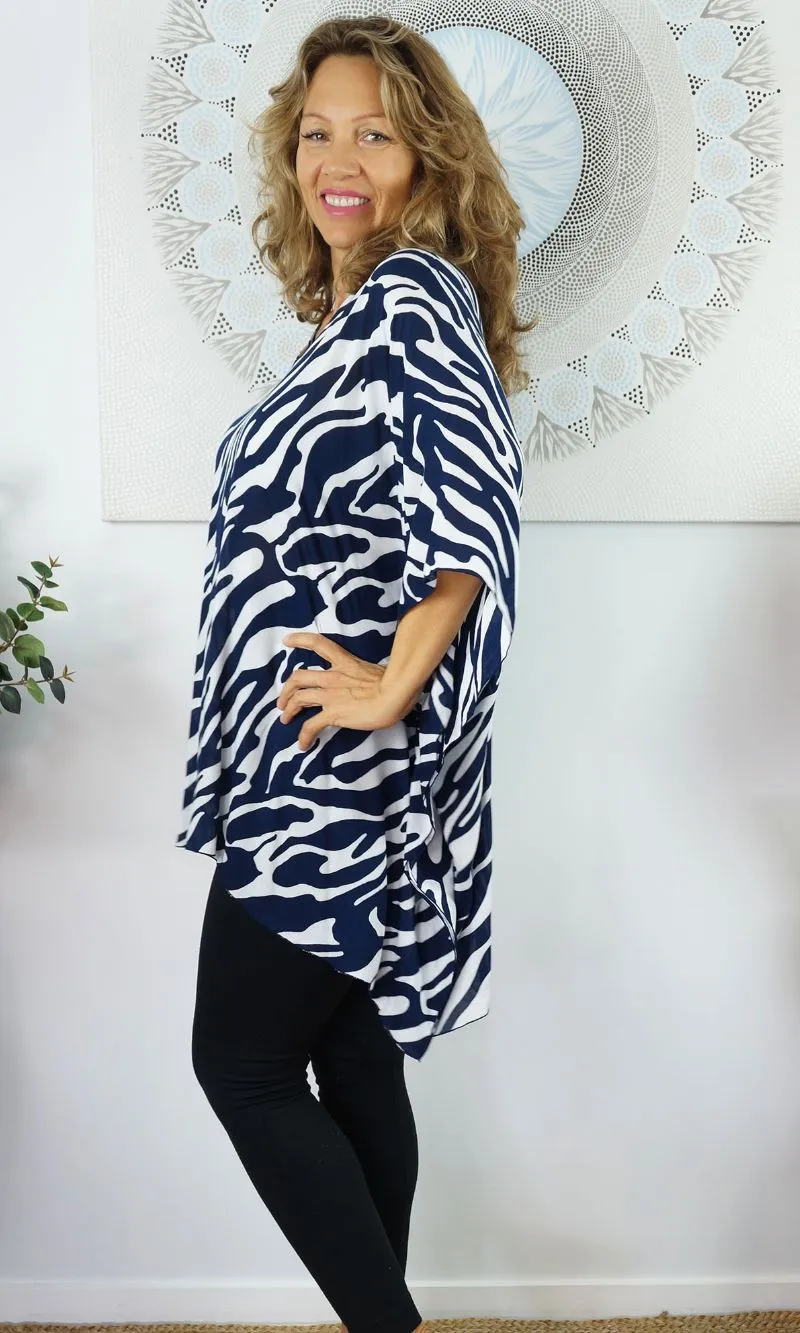 Rayon Tunic Short Large Zebra