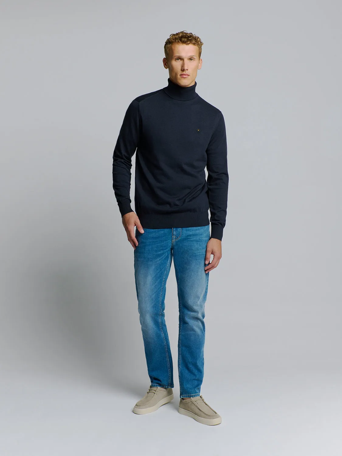 Rollneck Pullover | Blueberry