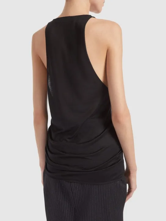 Saint Laurent   Scoop neck silk tank top 