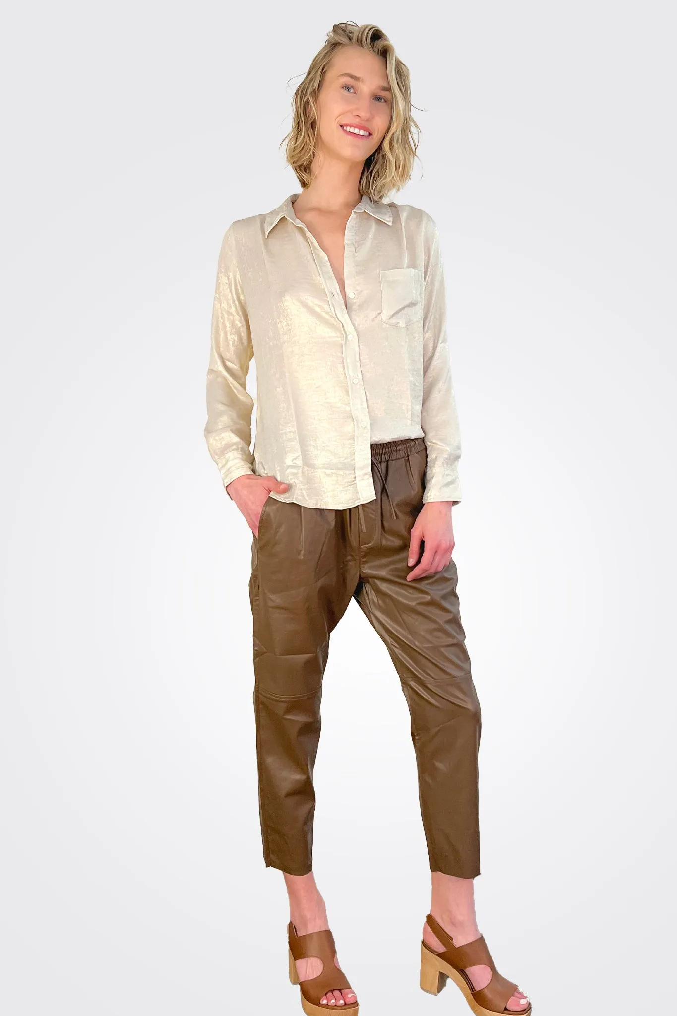 Siena Shimmer Shirt - Ivory