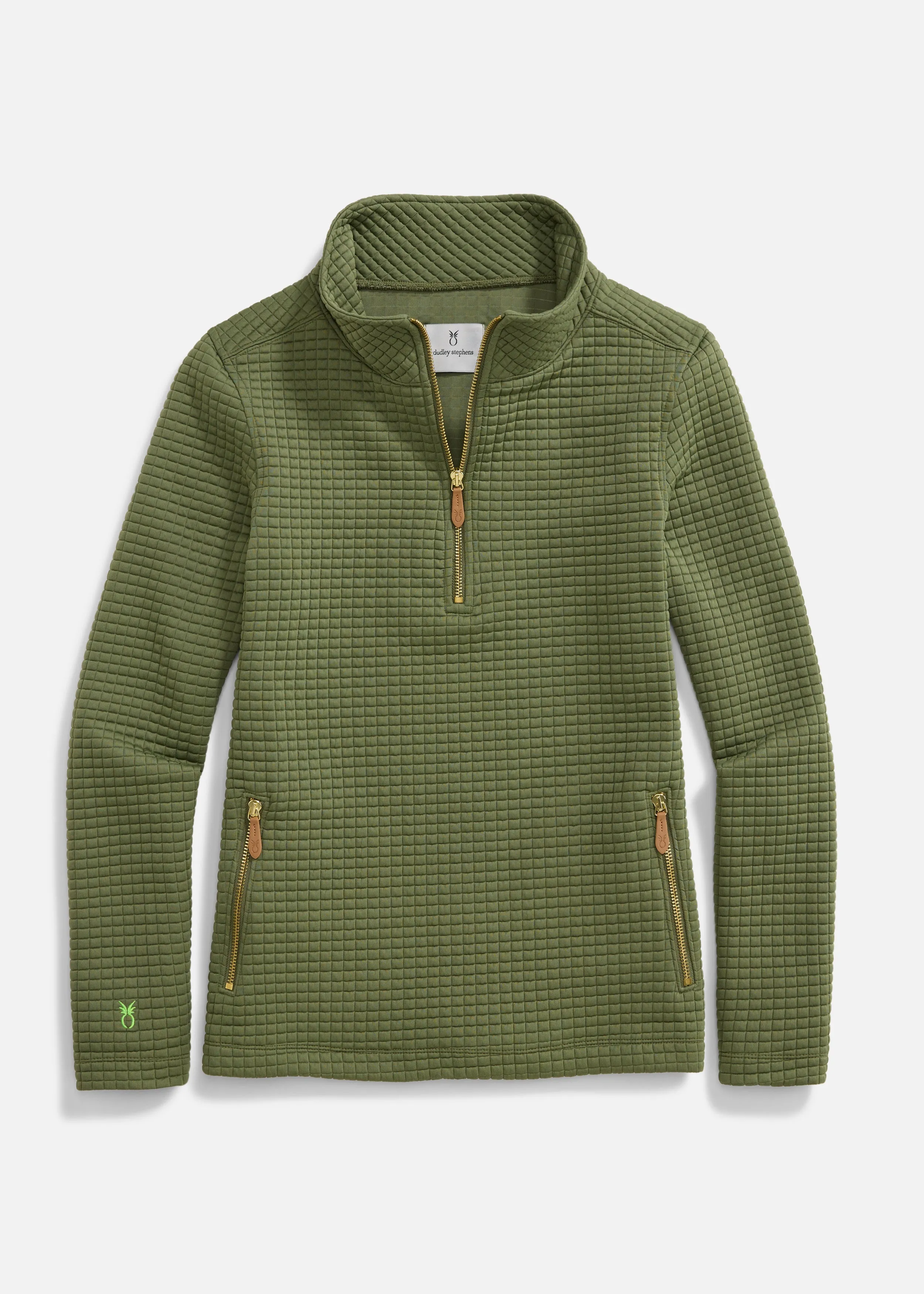 Smith Point Pullover in Waffle (Army Green)