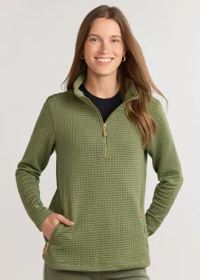 Smith Point Pullover in Waffle (Army Green)