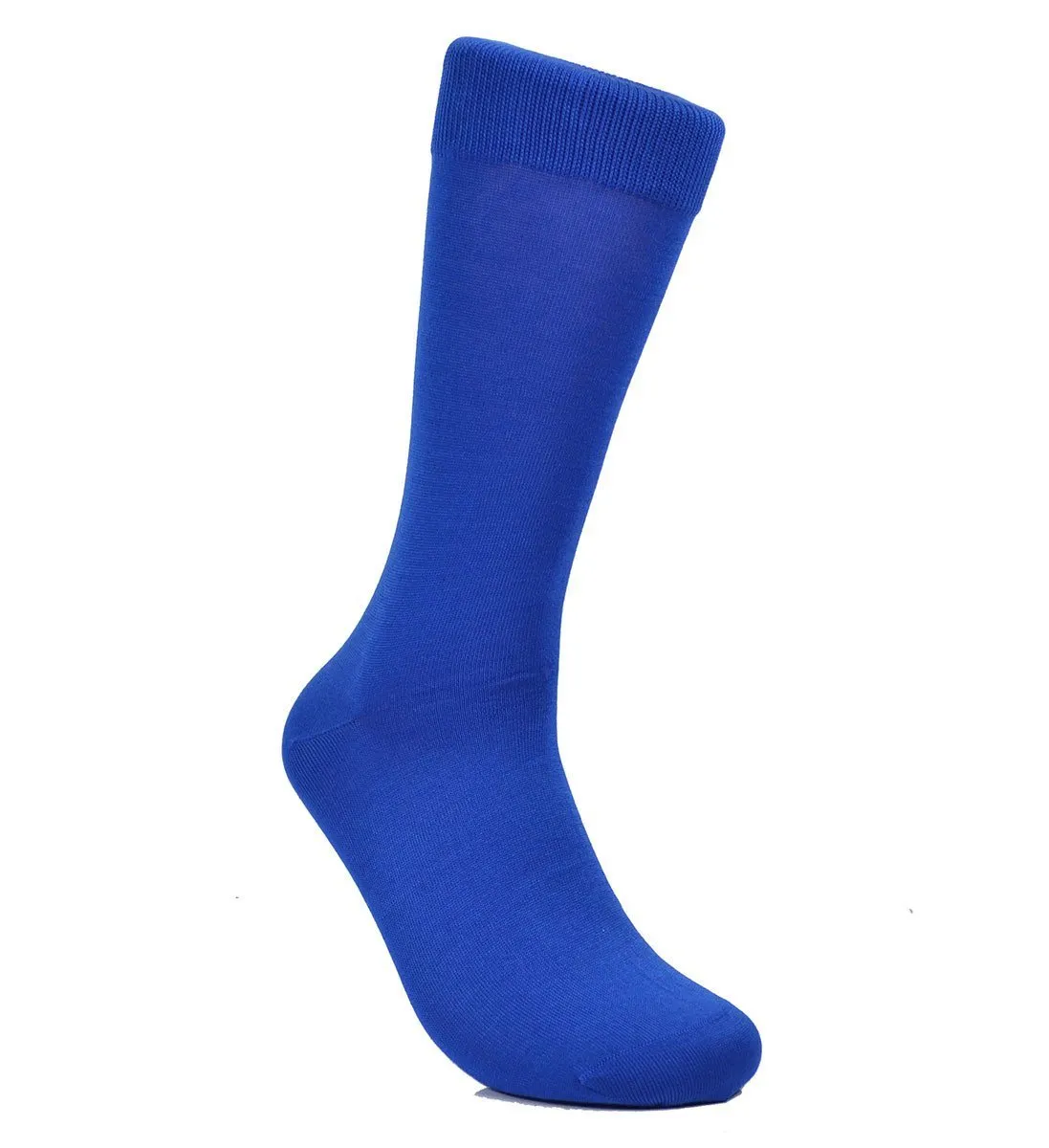 Solid Royal Blue Cotton Dress Socks By Paul Malone