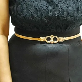 Stylish Fancy Stretchable Metal Party Belt for Girls, Women, Gold