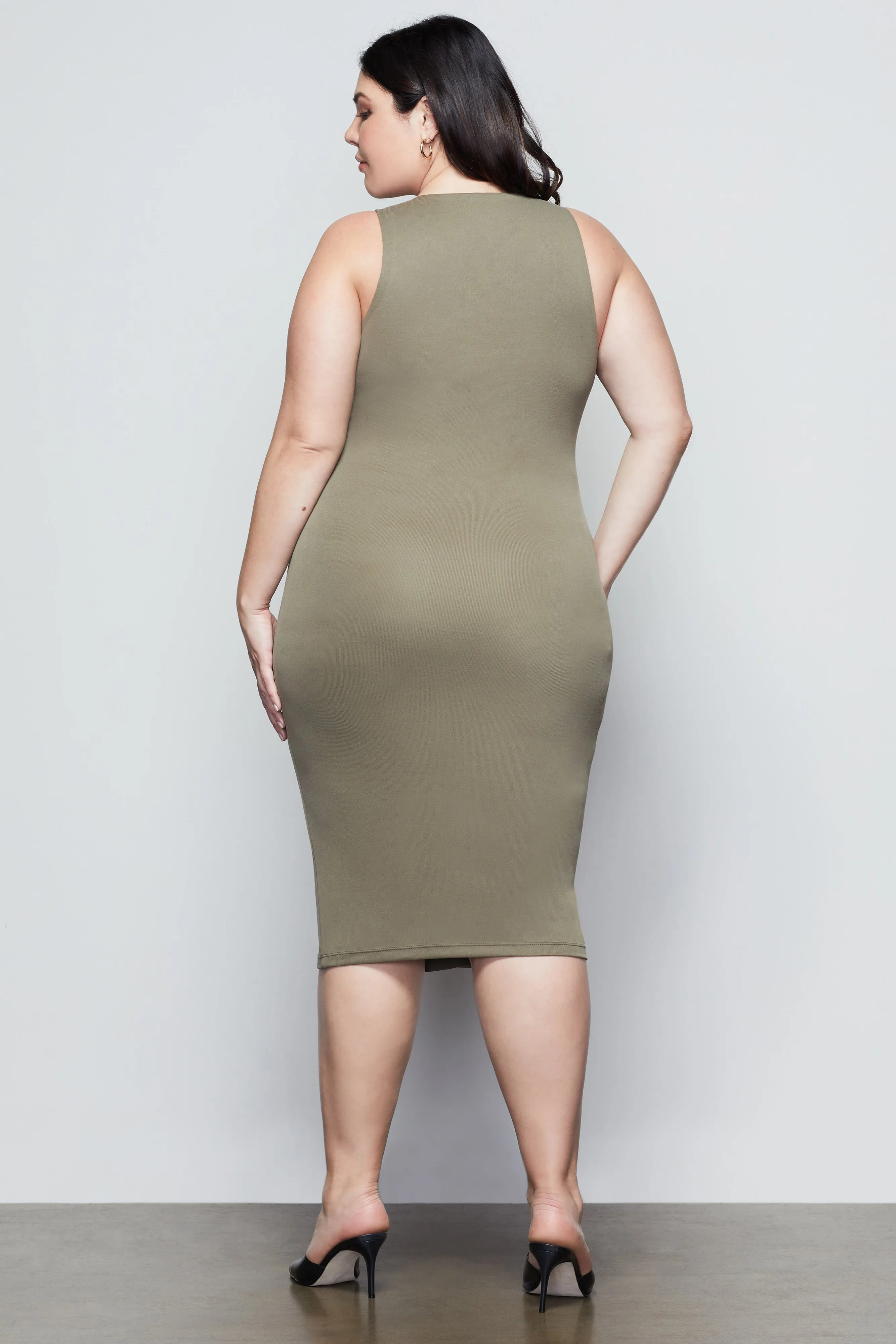 THE BODY SCULPTED MIDI DRESS | SAGE001