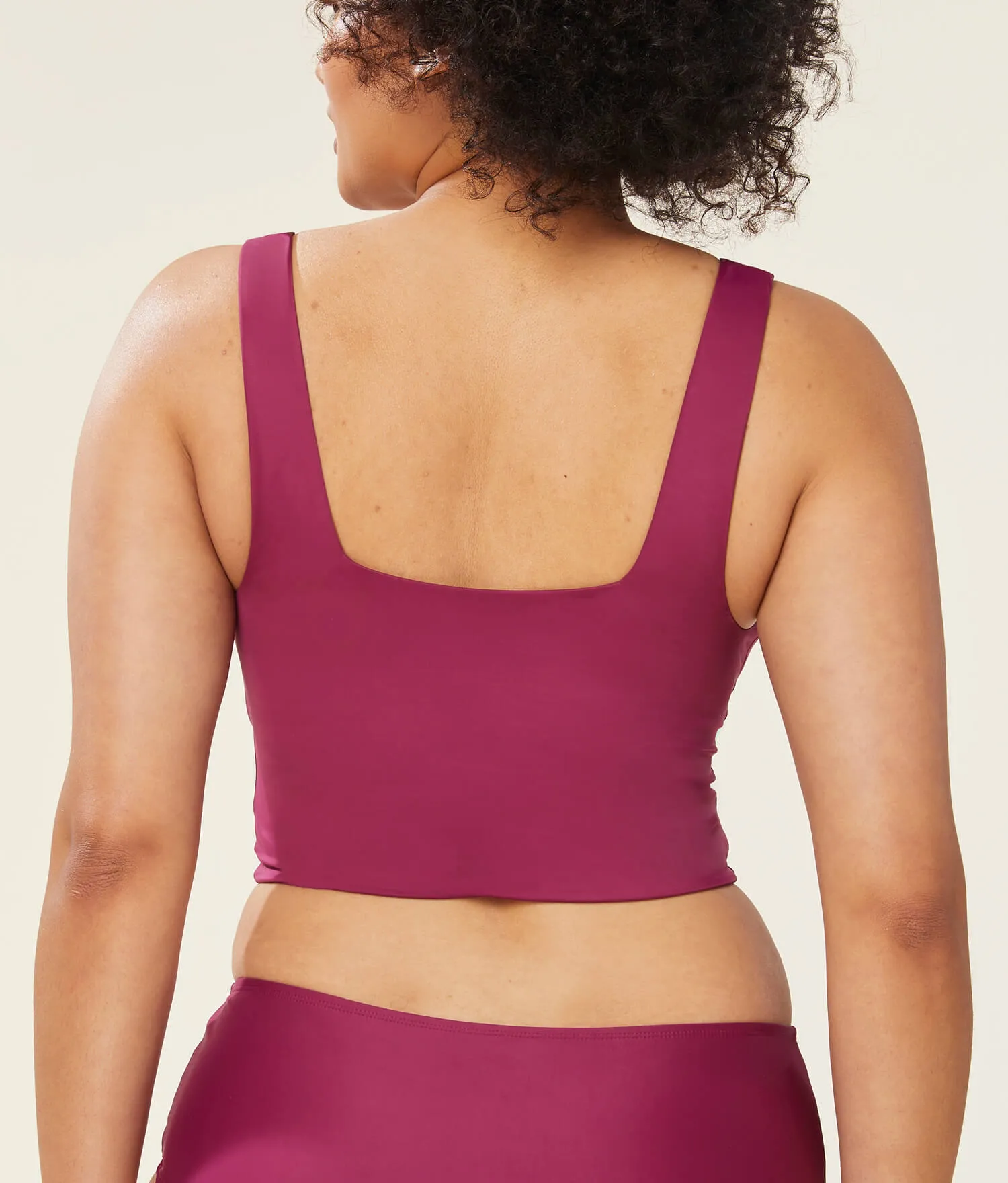 The Siren Swim Tank - Glossy Eco Nylon - Plum (Archive)