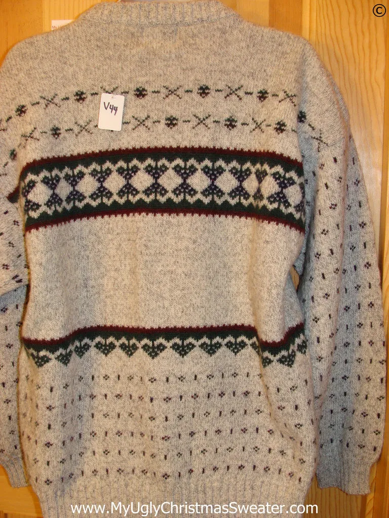 Ugly Christmas Sweater Party Vintage Nordic Bear Sweater by Woolrich (v44)