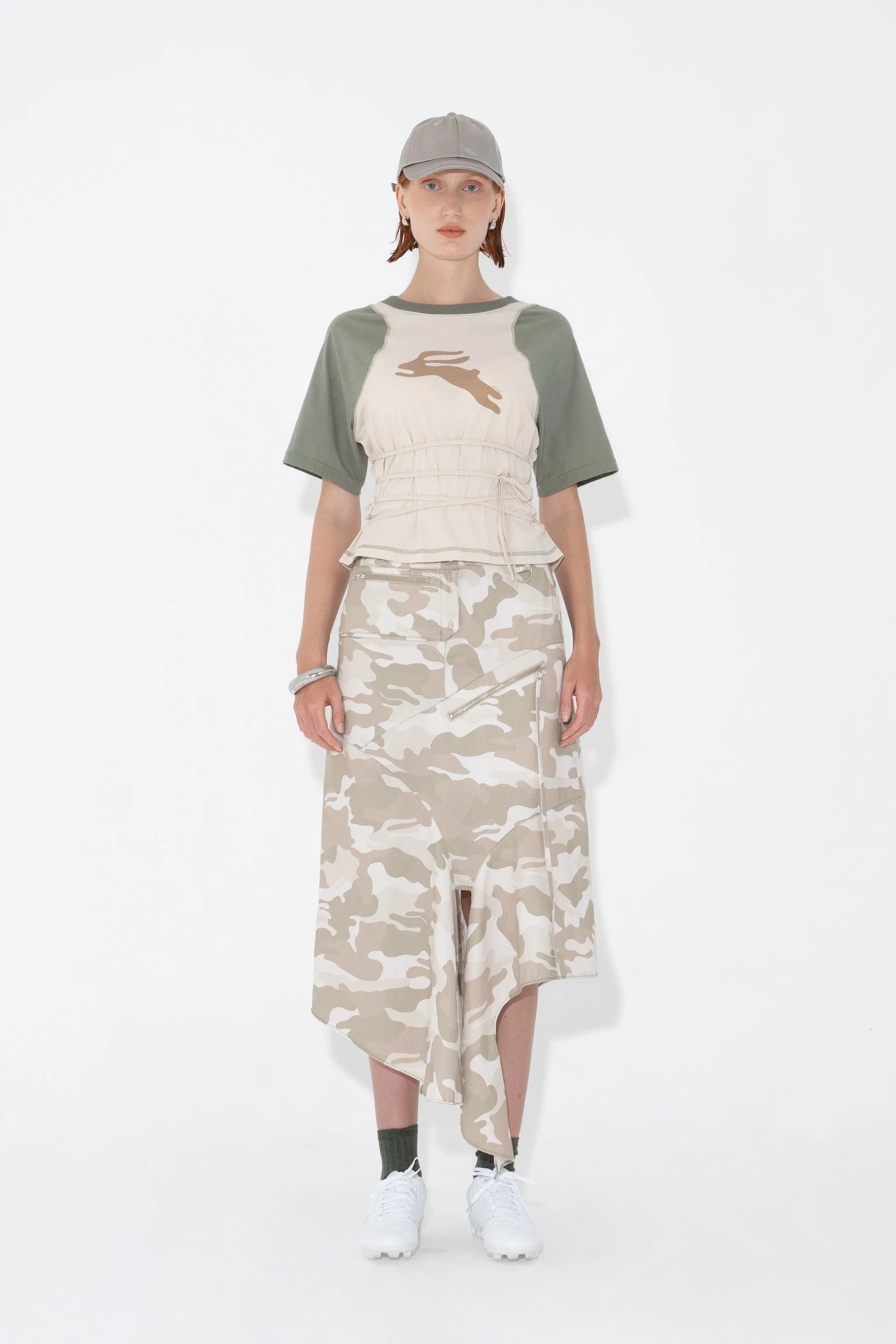 Utility Drape Skirt in Bunny Camo