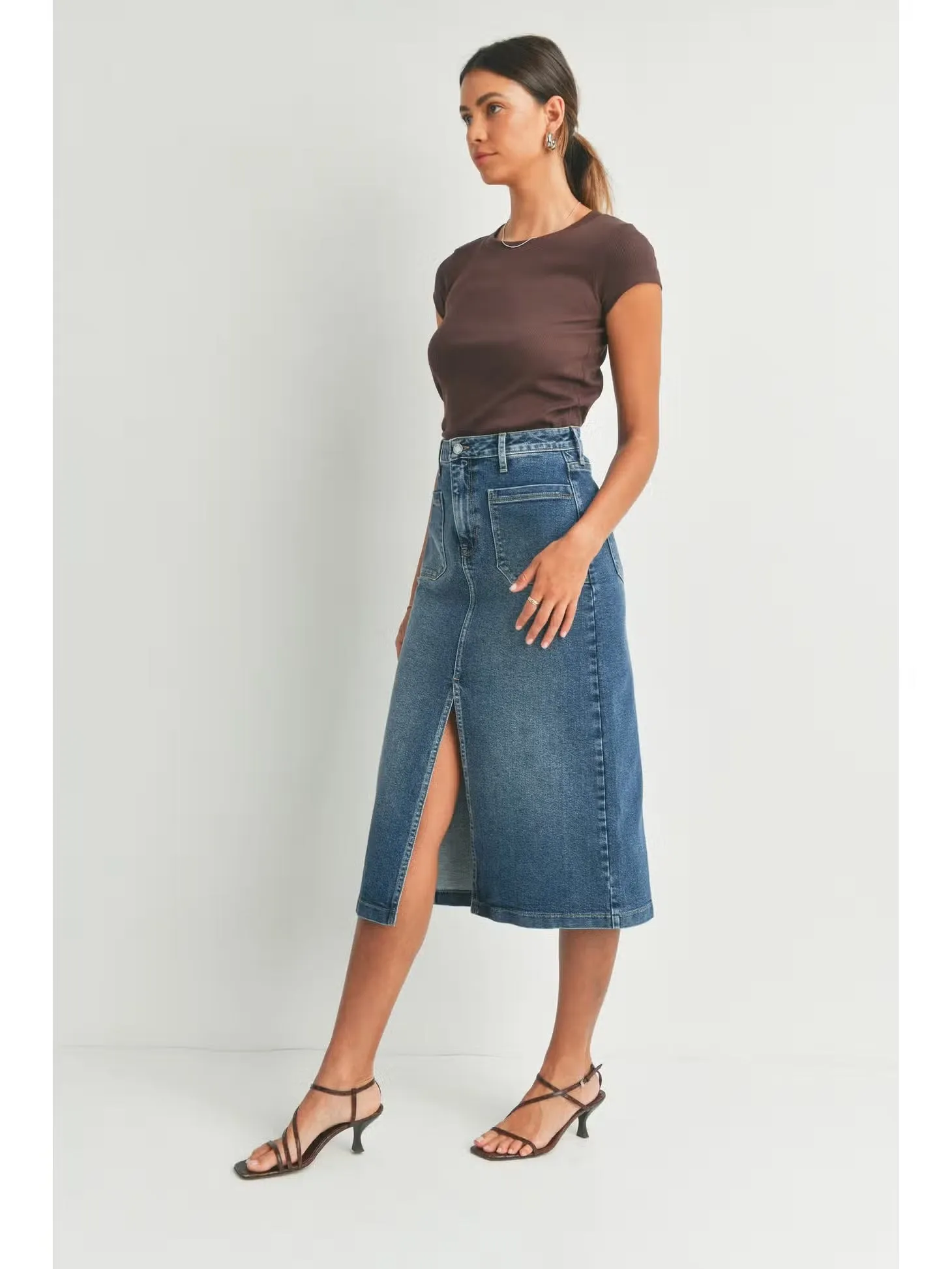 Utility Pocket Midi Skirt