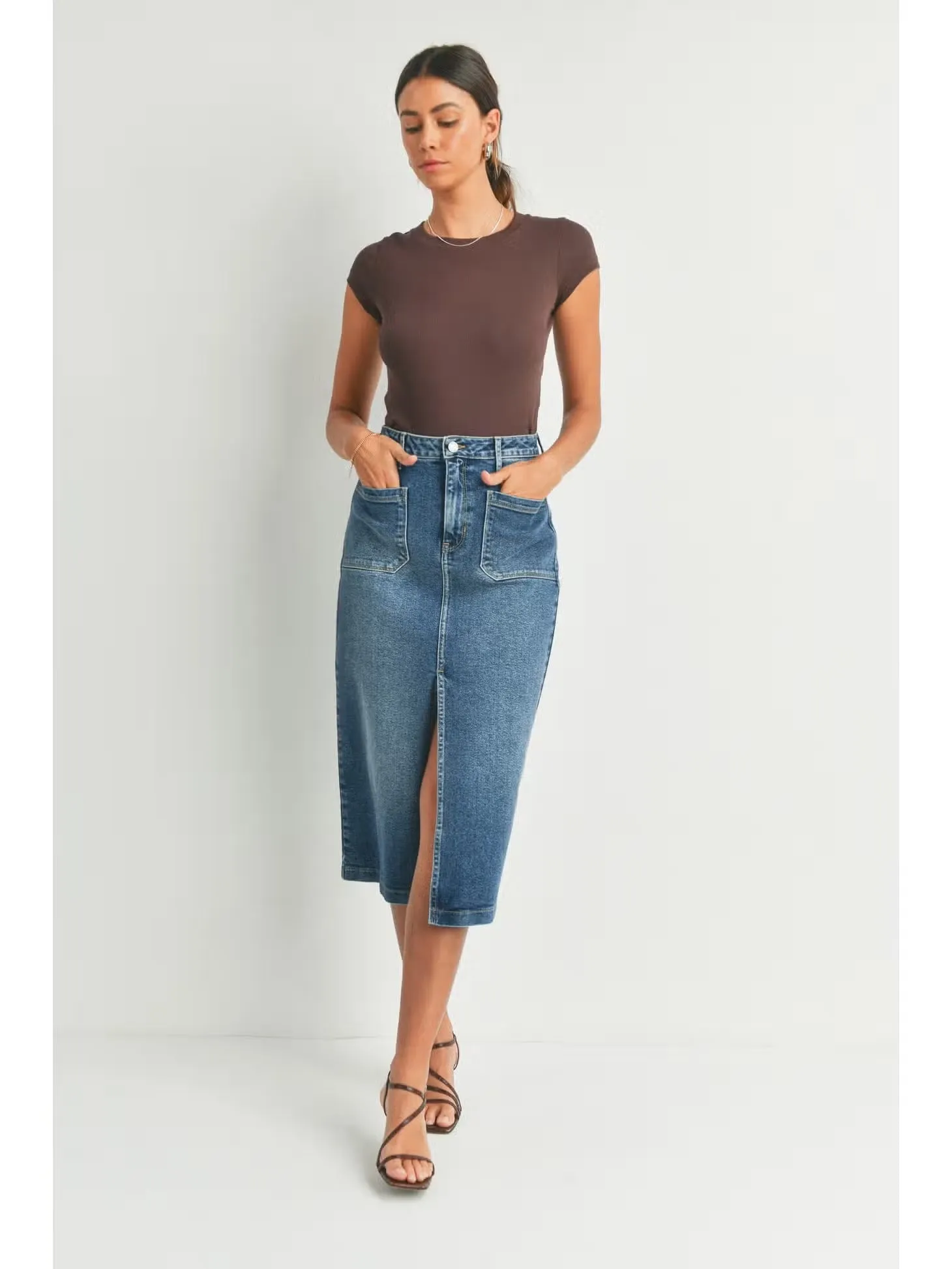 Utility Pocket Midi Skirt