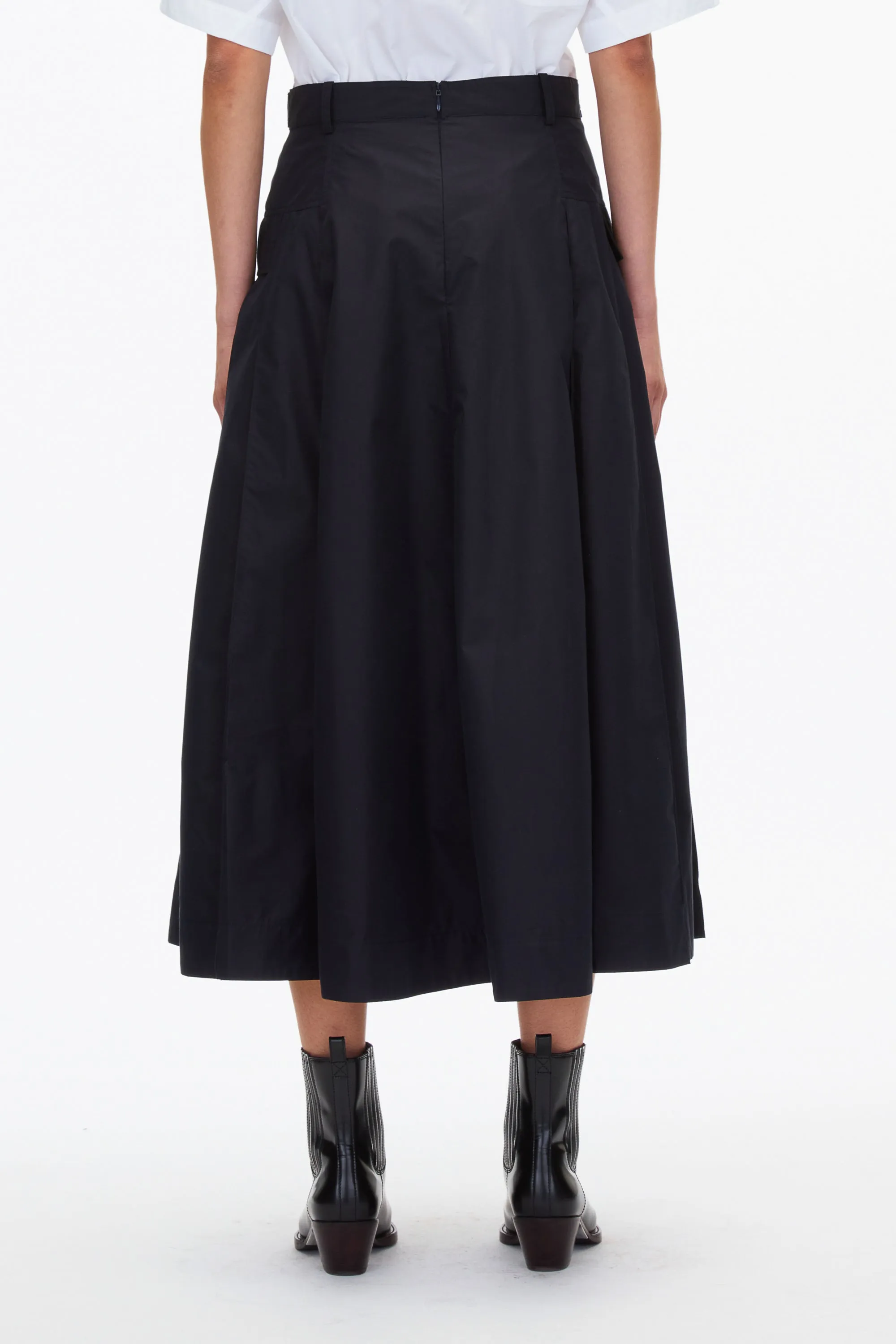 Utility Poplin Midi Skirt