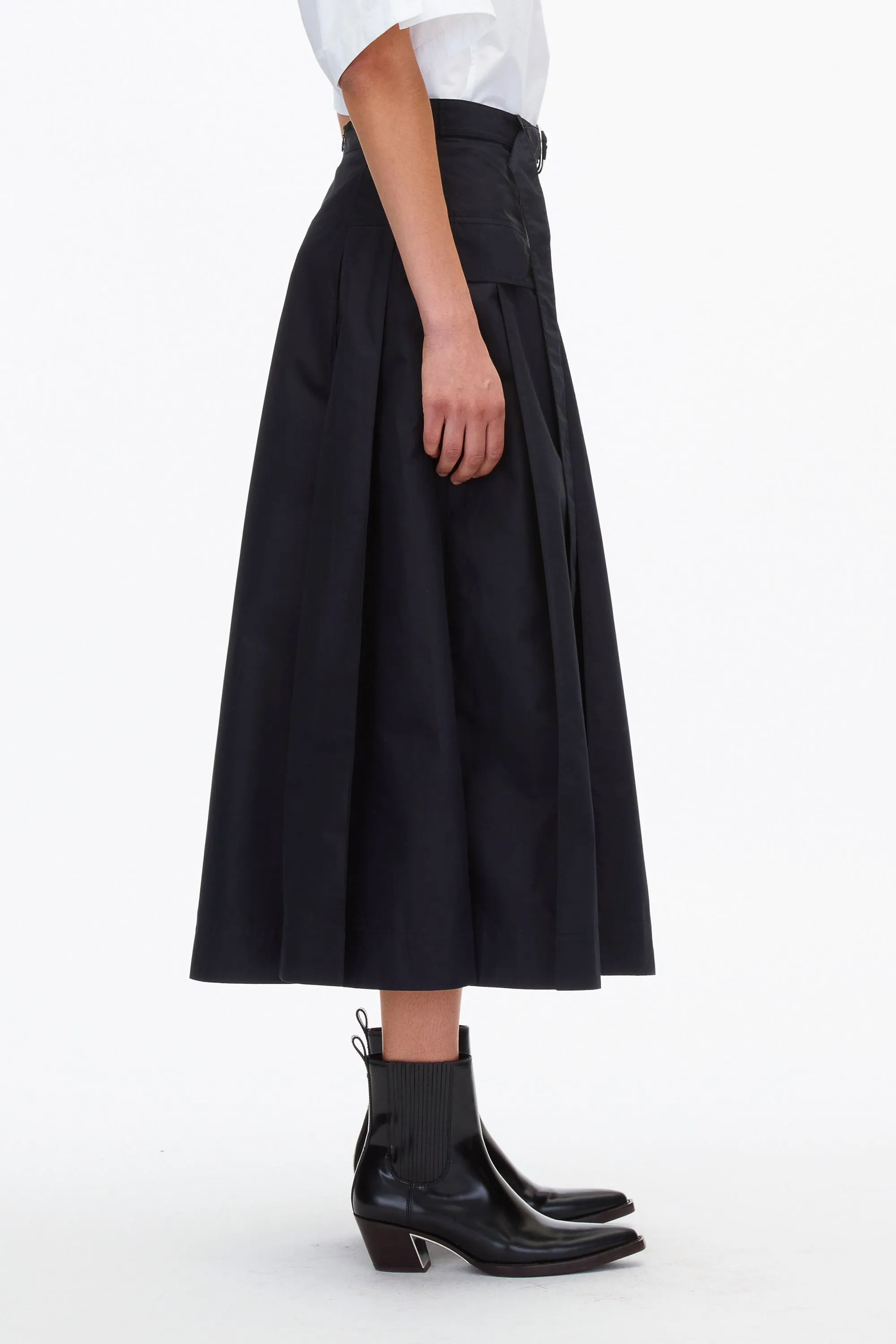 Utility Poplin Midi Skirt