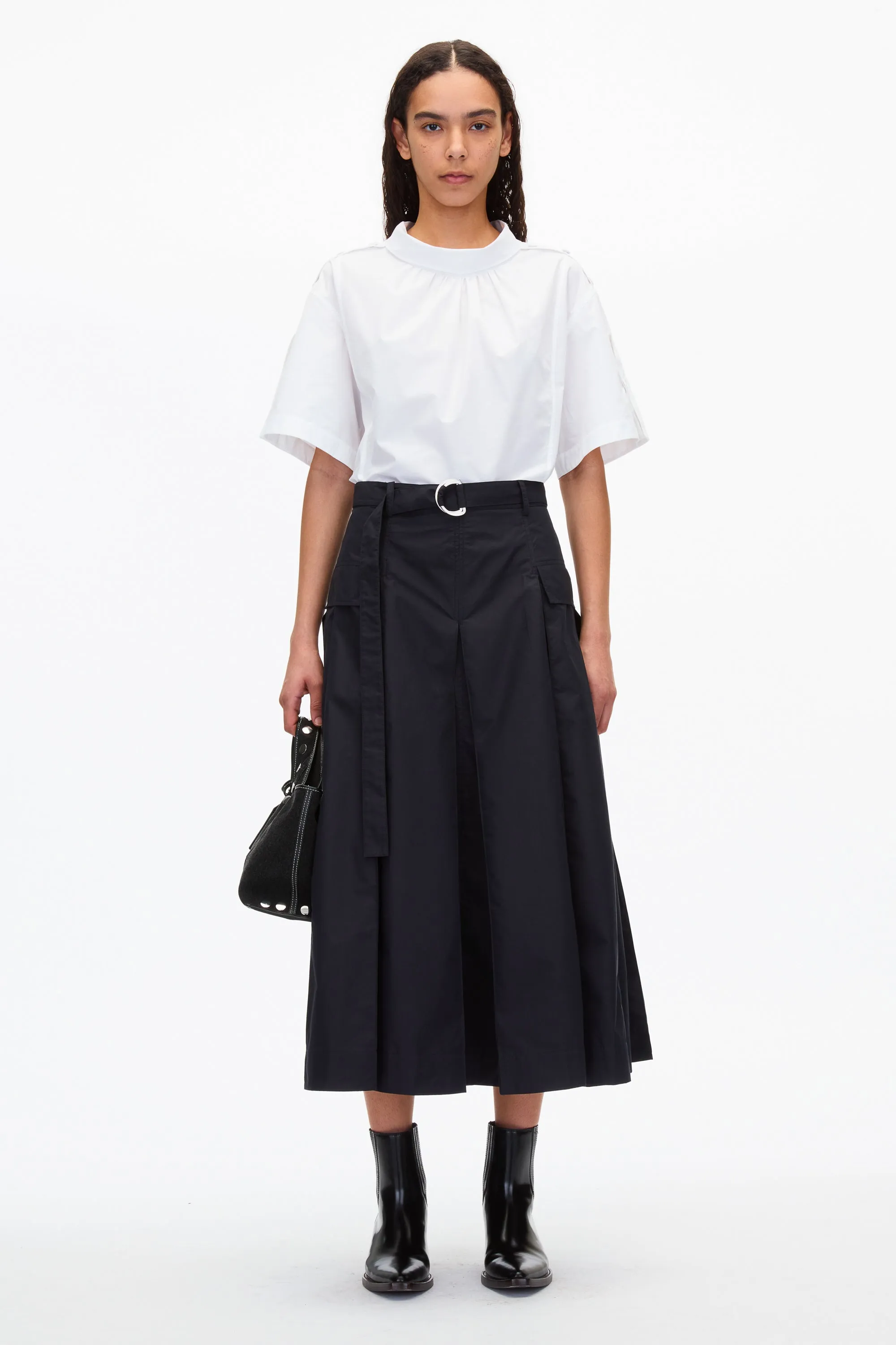 Utility Poplin Midi Skirt