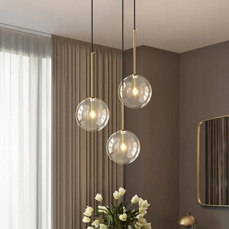 Venus - Pendant Lamp with Spherical Light-Transmitting Glass Shade