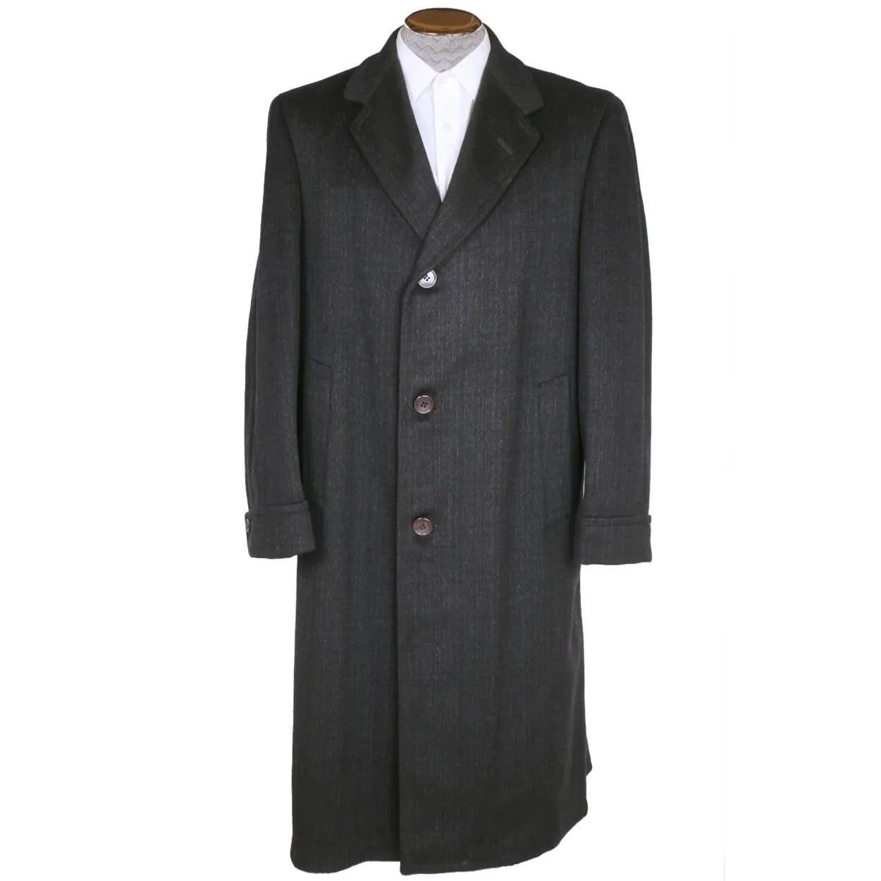 Vintage 1950s Coat Overcoat Topcoat Kashmalam Loomed in England Mens Size L