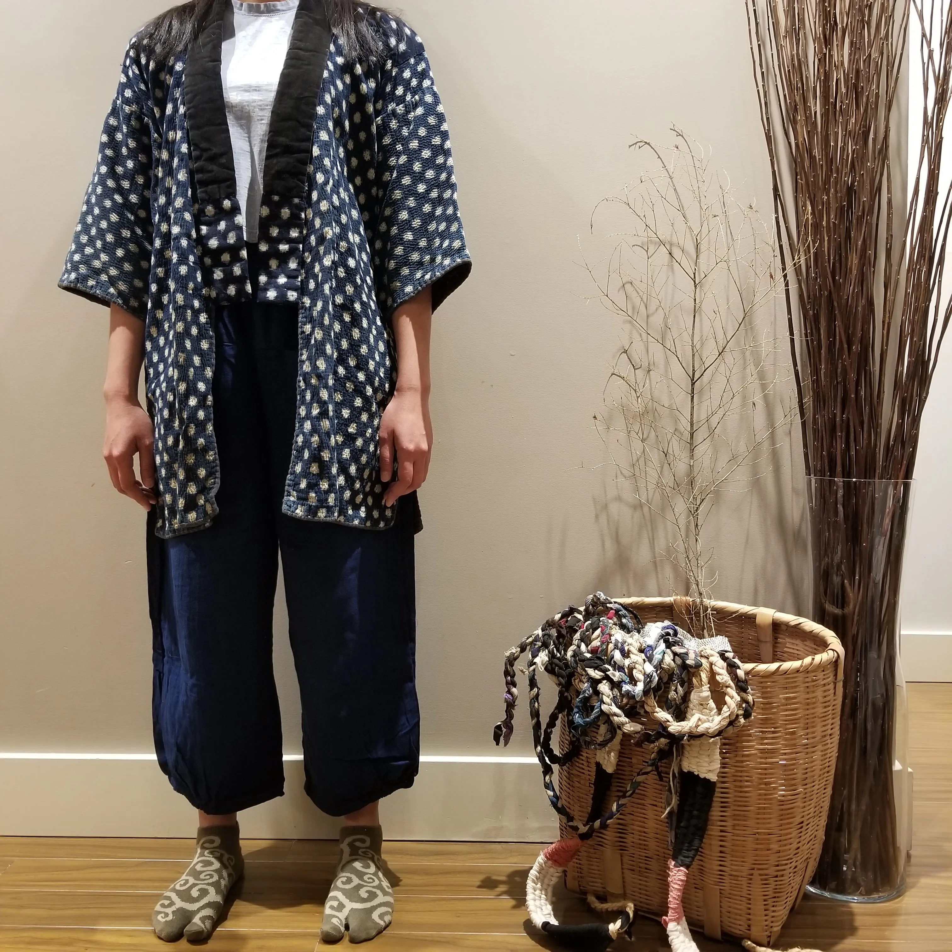 Vintage Indigo Sashiko Noragi Jacket