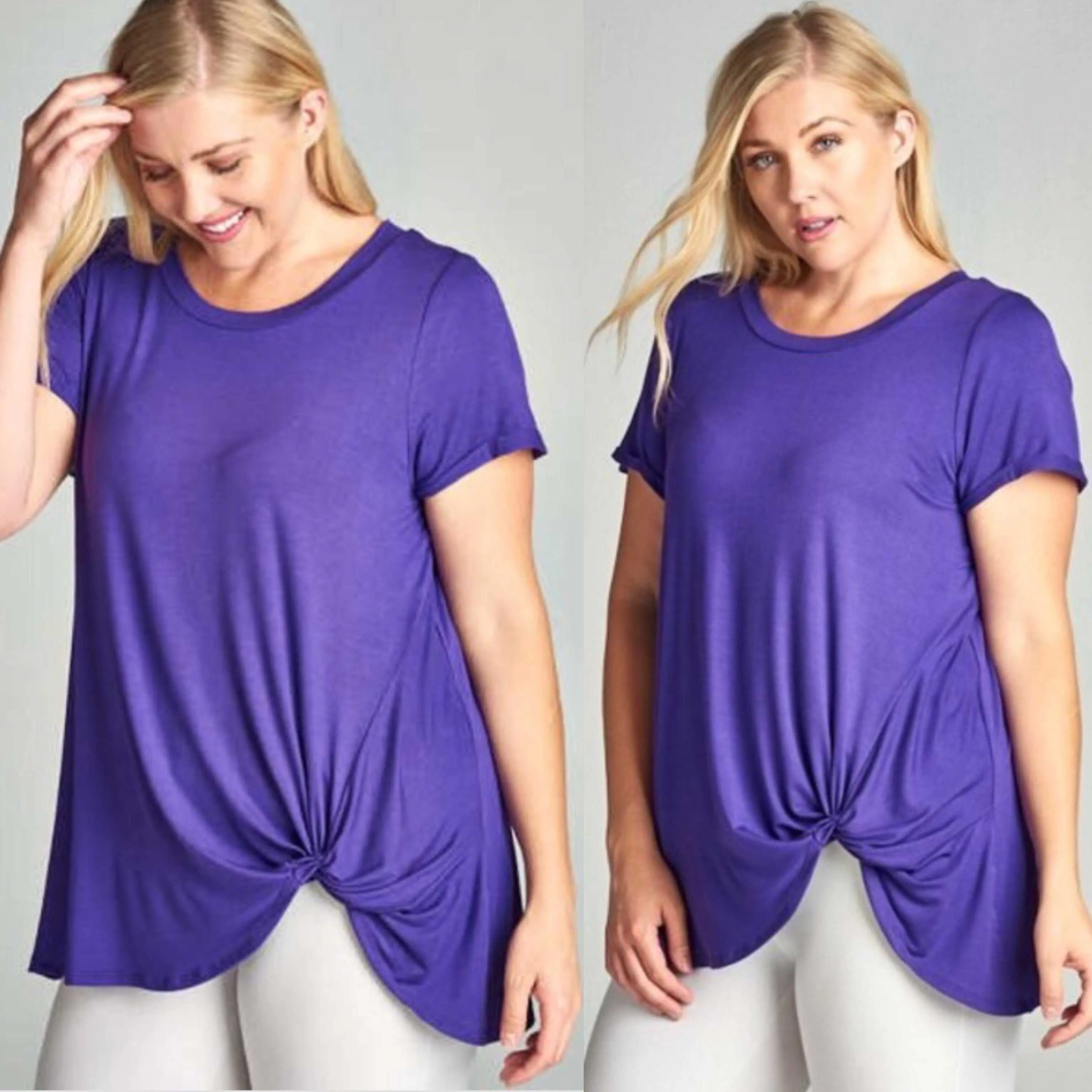 Violet Day Trip Side Knot Top Plus