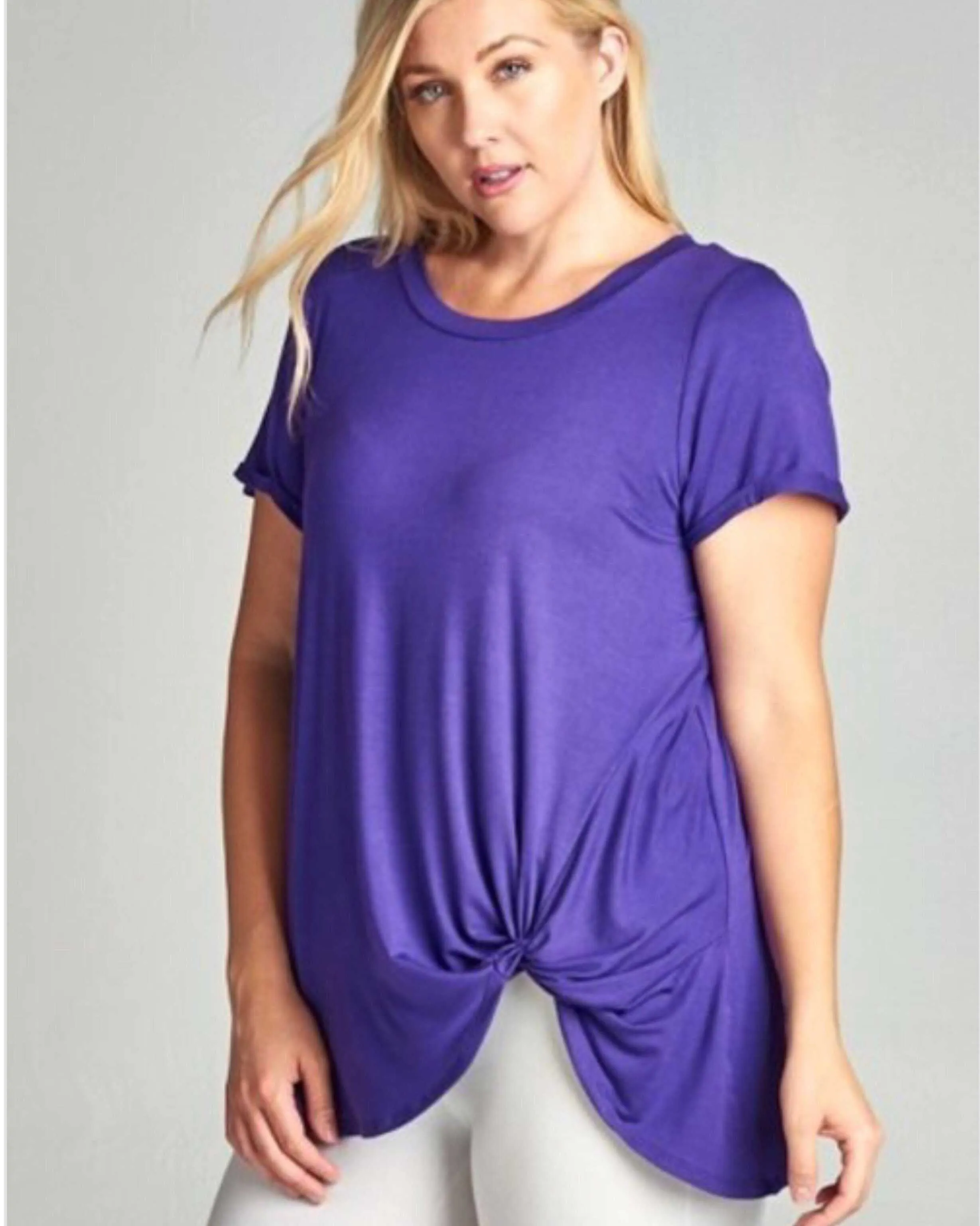 Violet Day Trip Side Knot Top Plus