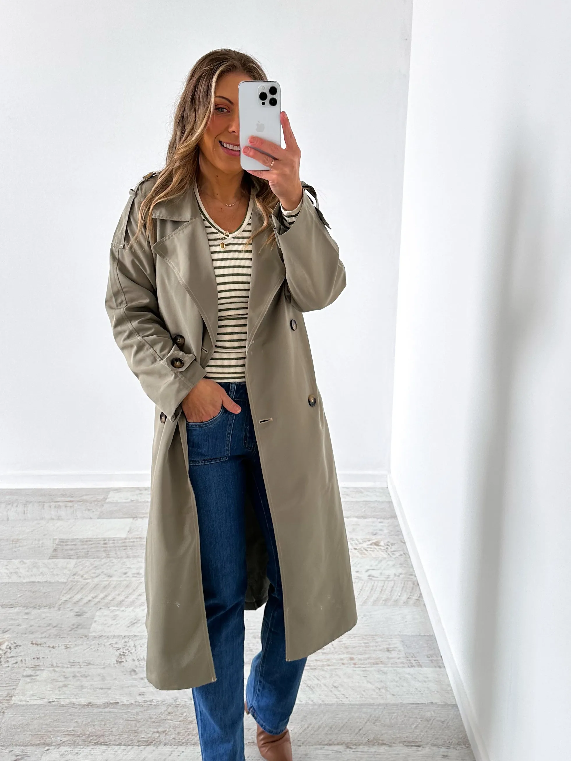 Whitney Trench Coat - Olive