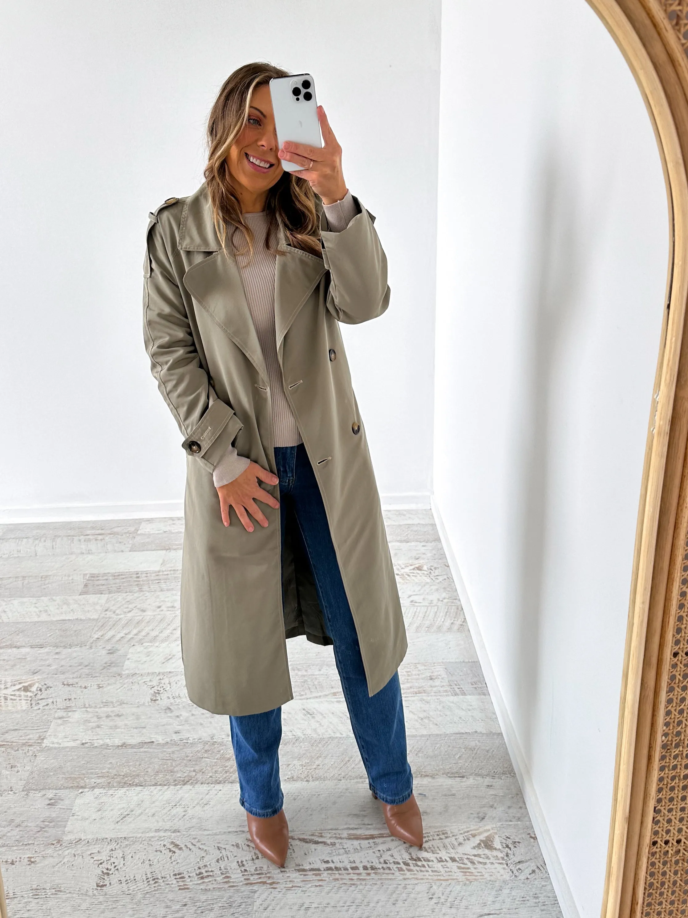 Whitney Trench Coat - Olive