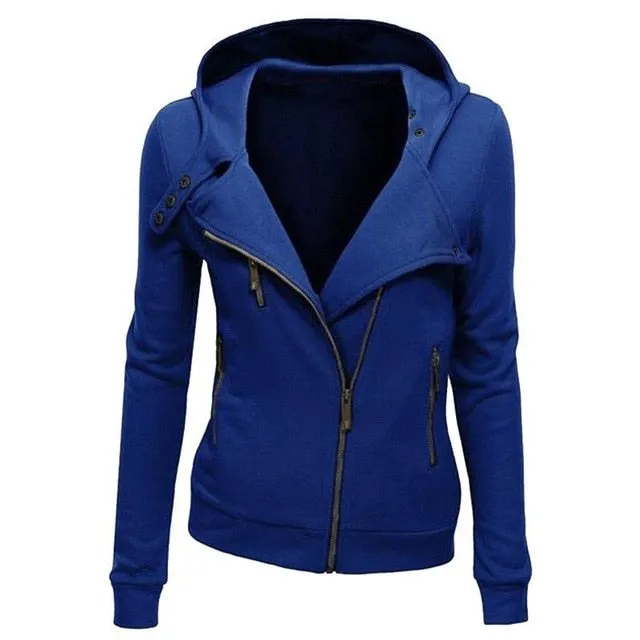 Women Long Sleeve Jackets Zipper Warm Hoodies Jumper Overcoat