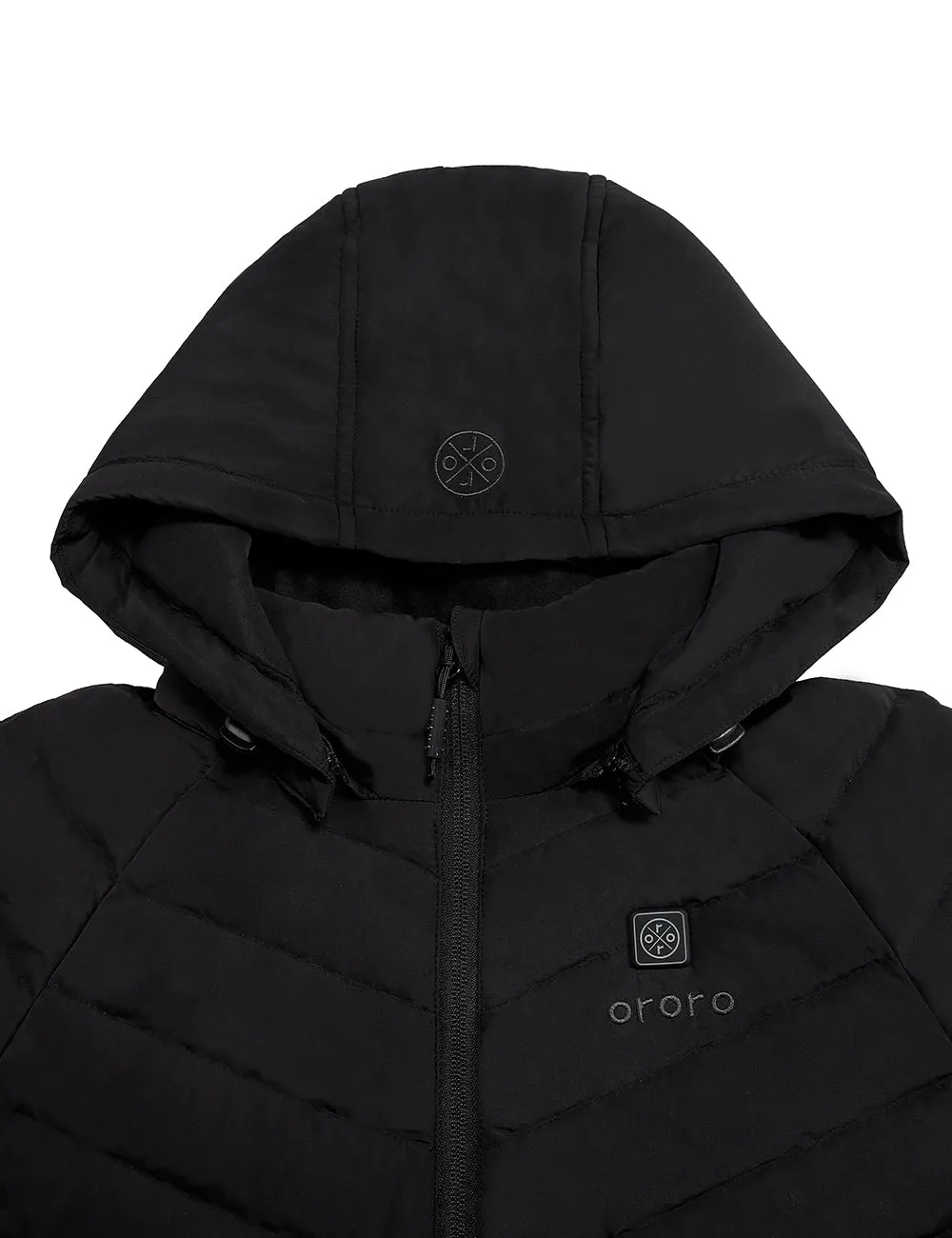 Women's Heated Down Jacket - Black / White