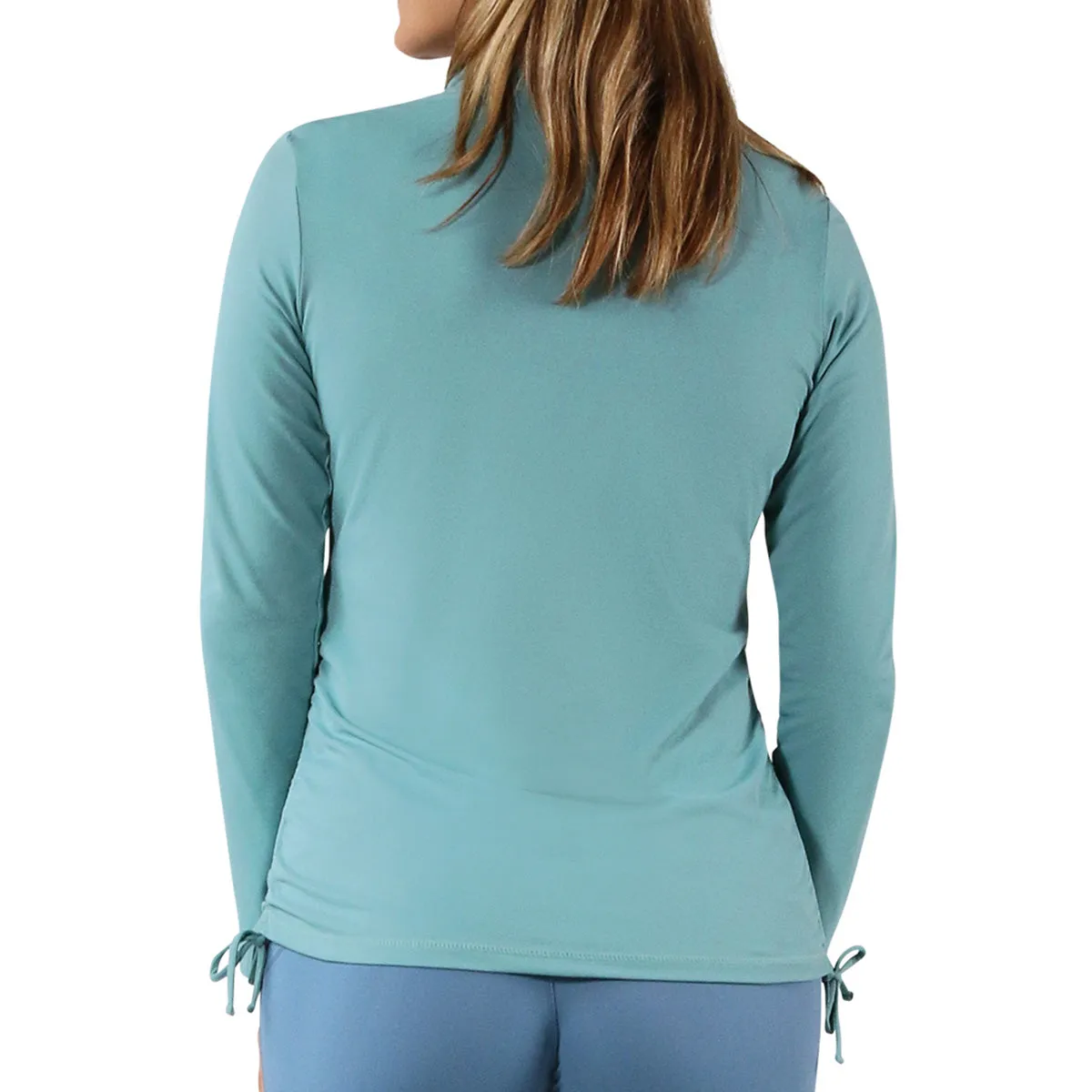 Women's Long Sleeve Half Zip Ruched Sun Shirt