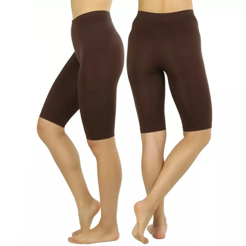 Women's Nylon Above Knee-Length Legging Shorts