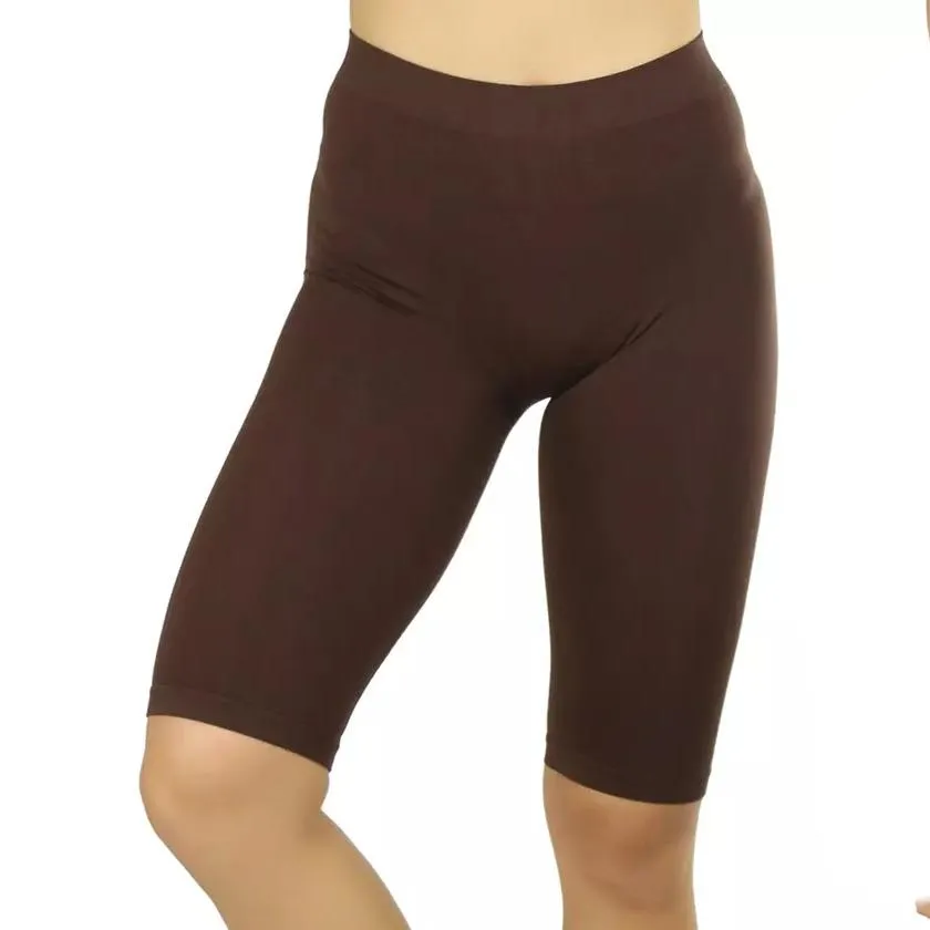 Women's Nylon Above Knee-Length Legging Shorts