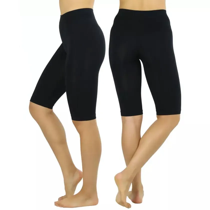 Women's Nylon Above Knee-Length Legging Shorts