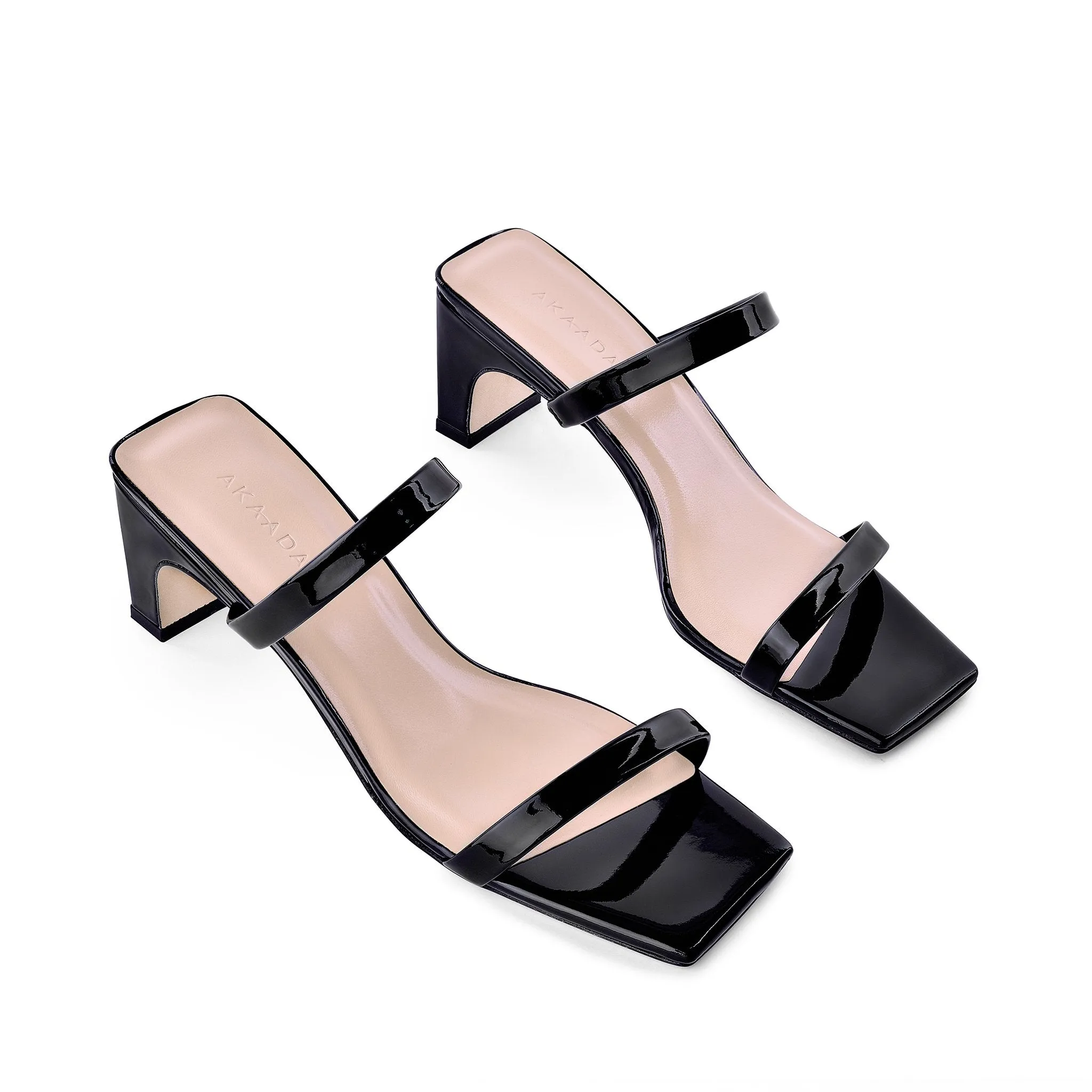 Yuki Black Patent Leather Sandals